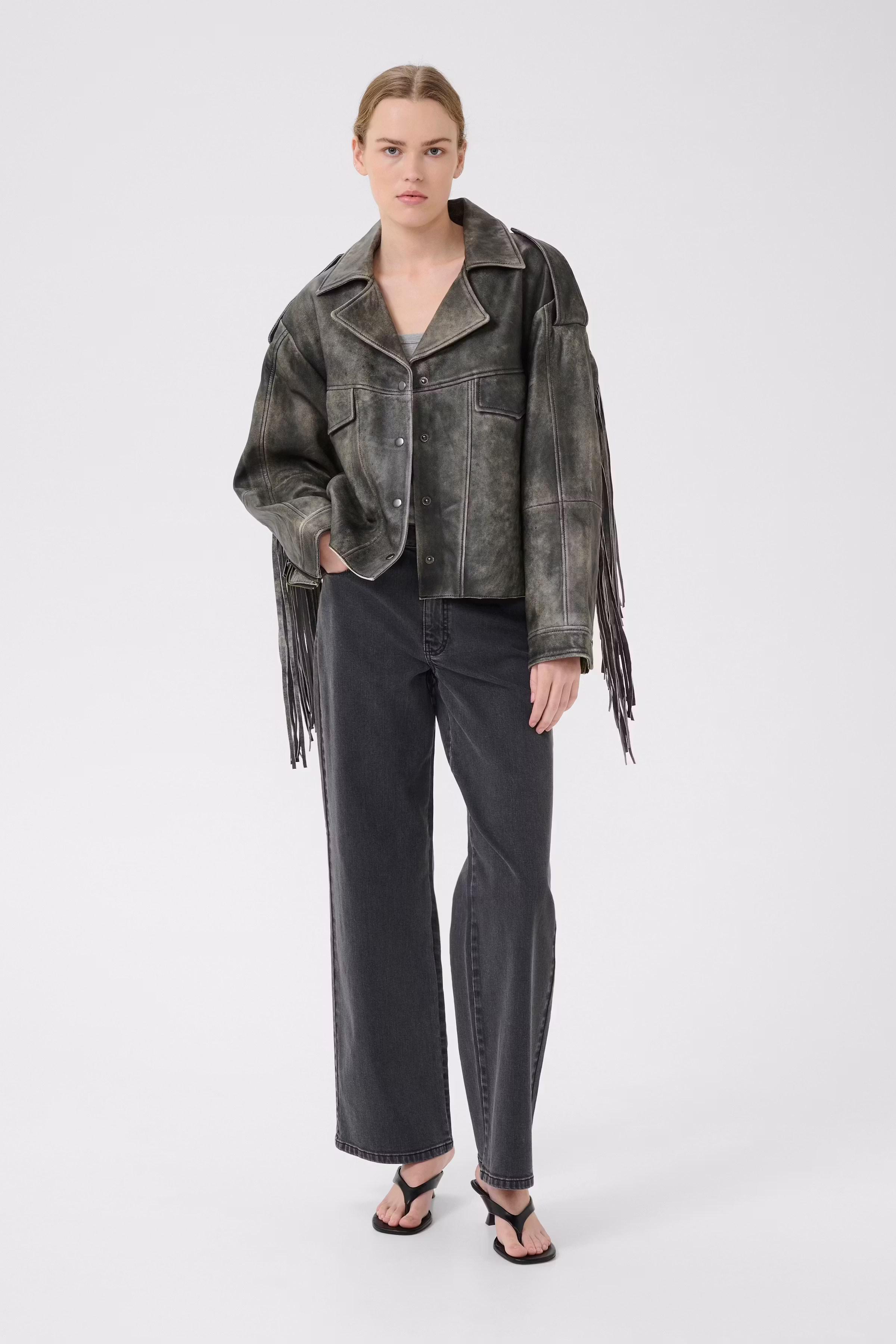 GZjaggy Leren jas LOOKBOOK FRONT 10910027-105760