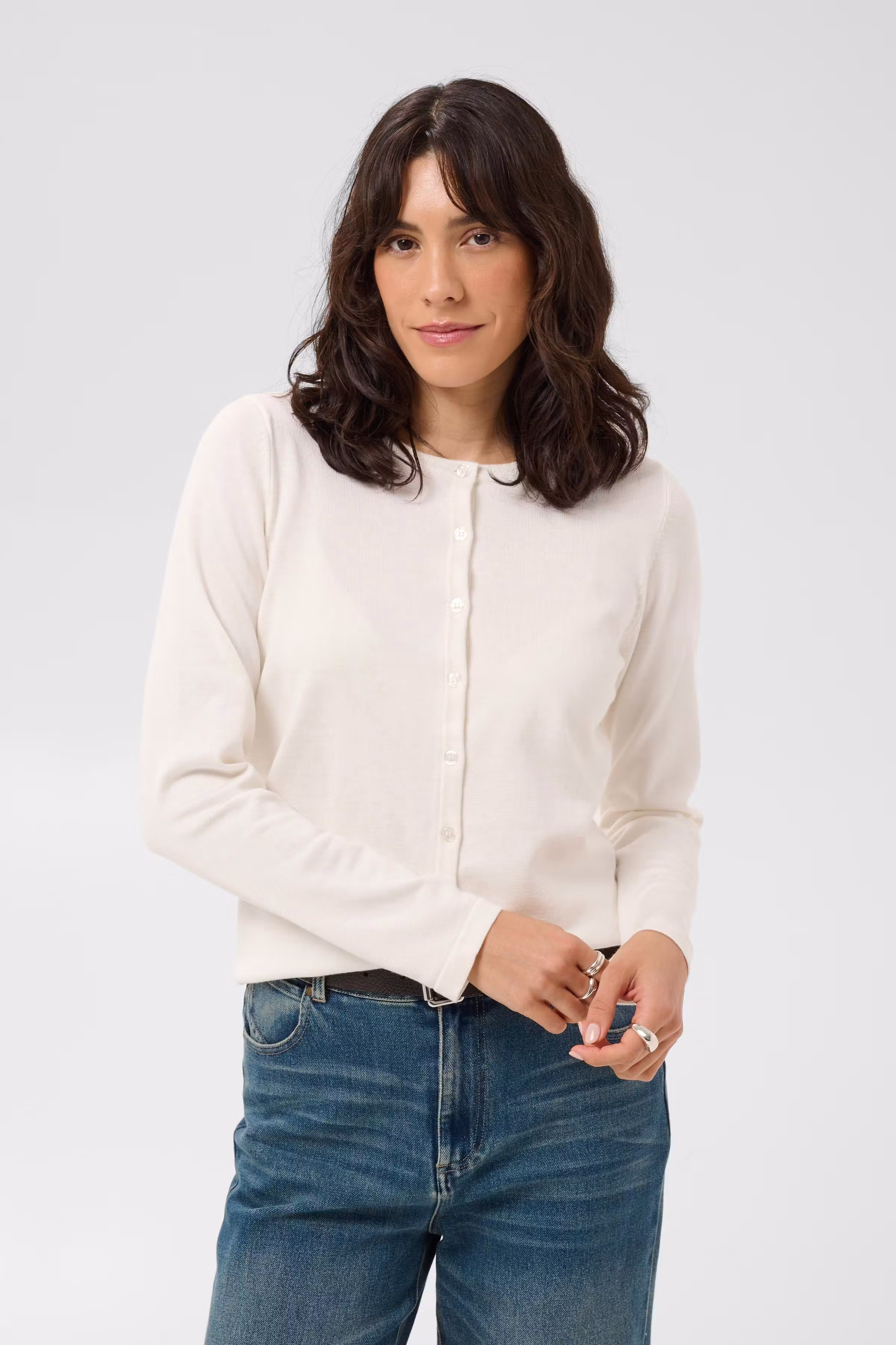 MilaSZ R-Neck Cardigan LOOKBOOK FRONT 30500005-110605