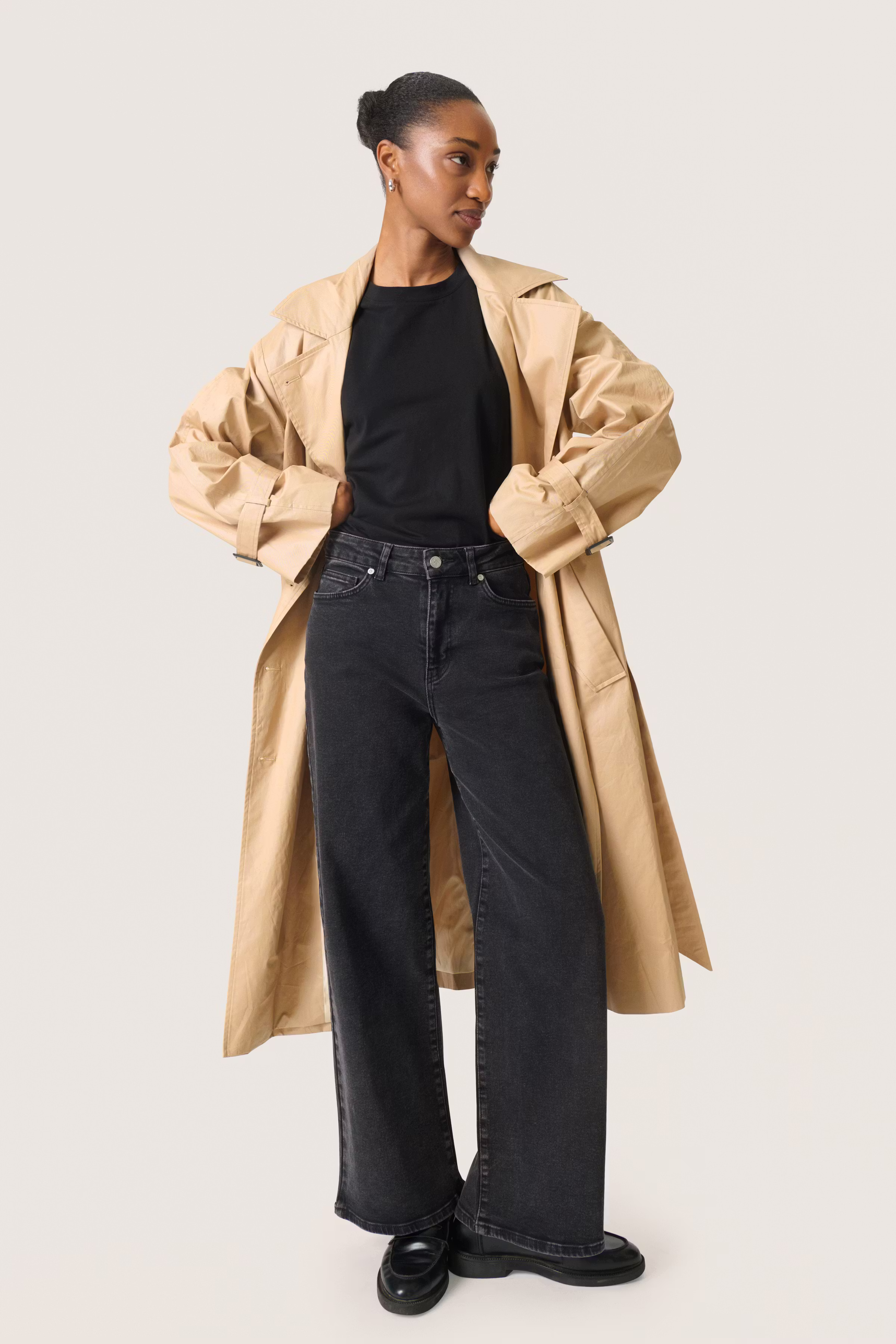 SLFavne Trenchcoat in curds & whey / nature cotton