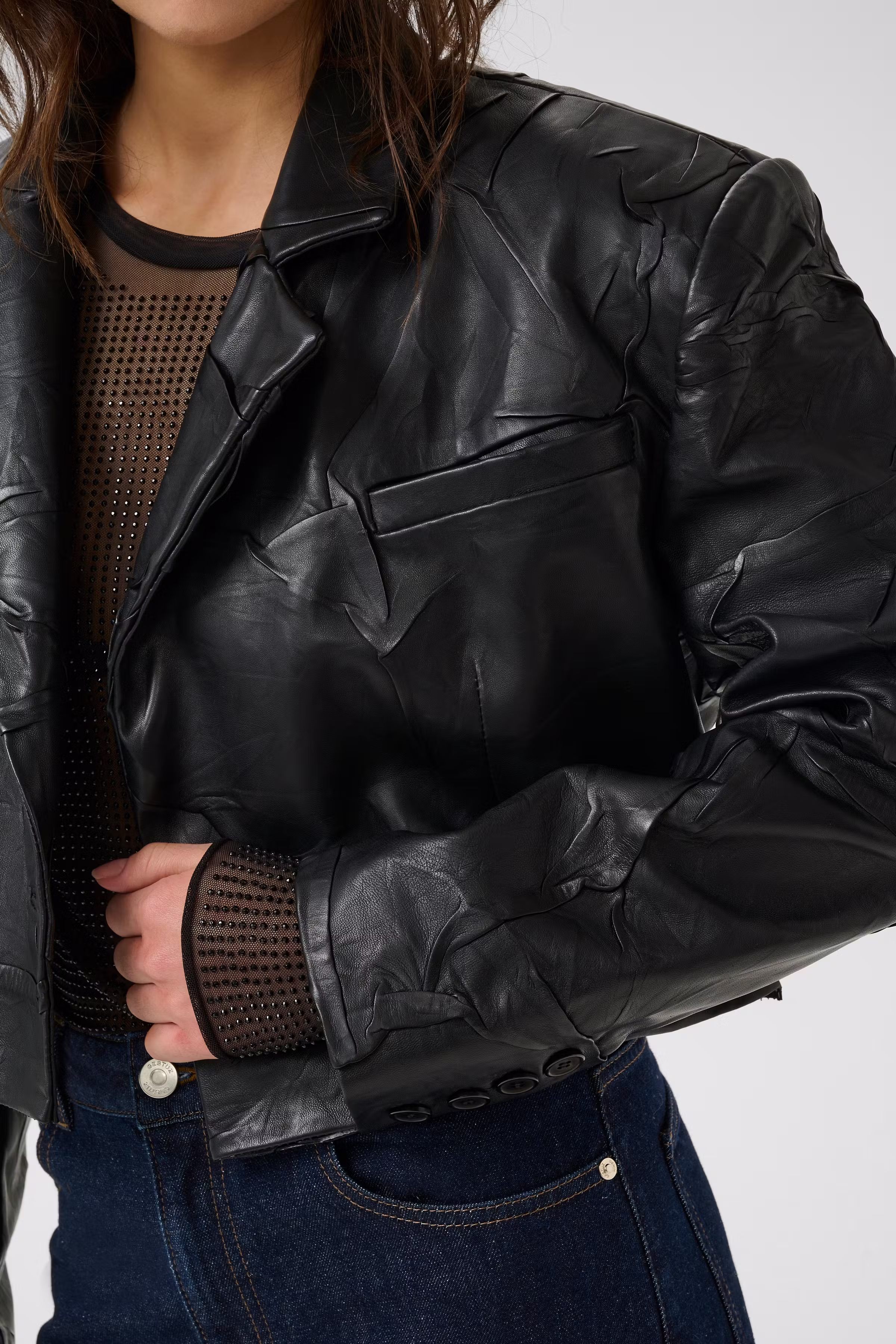 GZmadisan Leren blazer LOOKBOOK DETAIL 10910733-100017