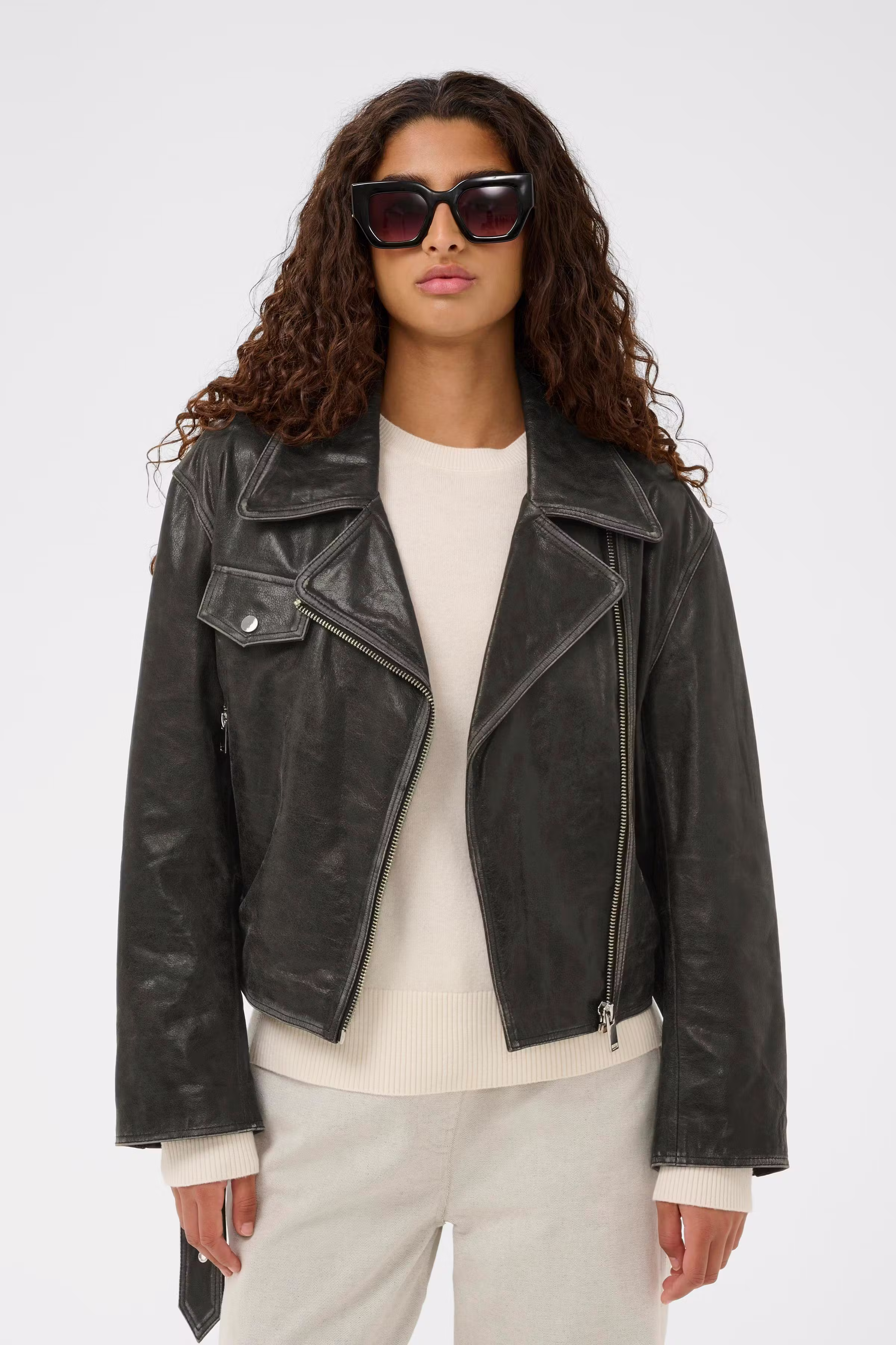 SLPanima Læderjakke LOOKBOOK FRONT 30408829-190000