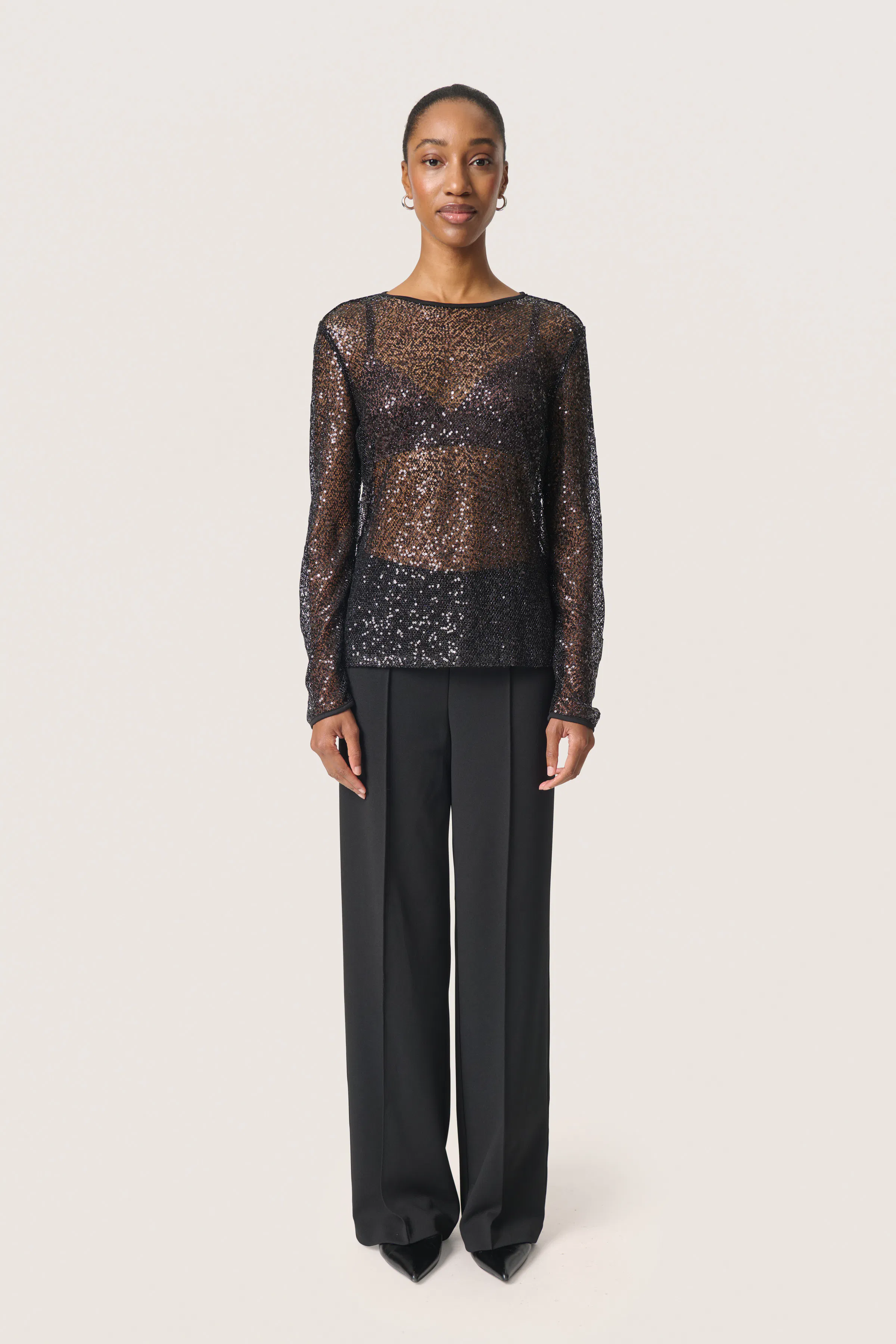 SLAdea Paillette Bluse LOOKBOOK FRONT 30407847-194008