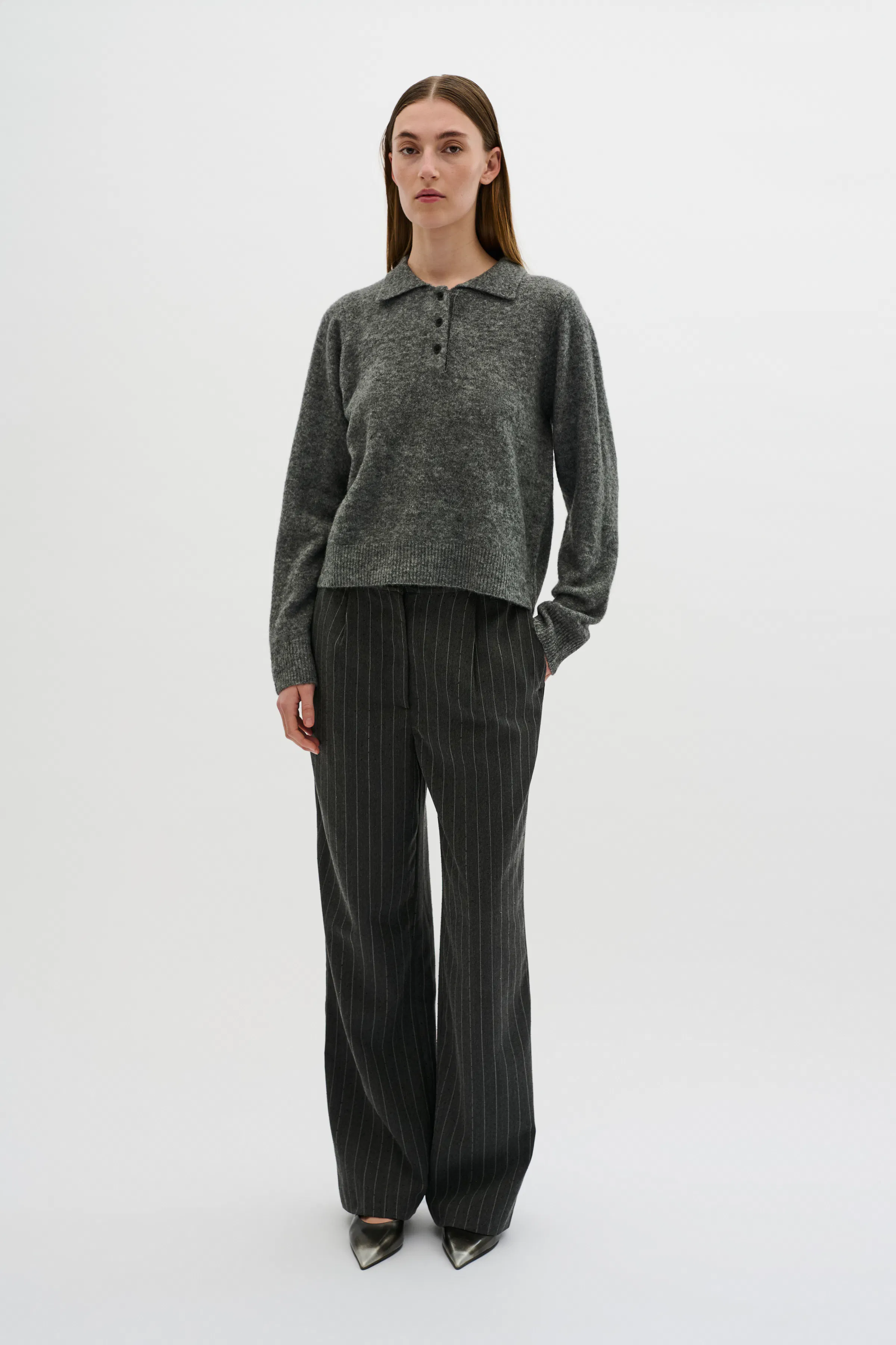 KBNoabelle Stickad pikétröja LOOKBOOK FRONT 10105346-1638011