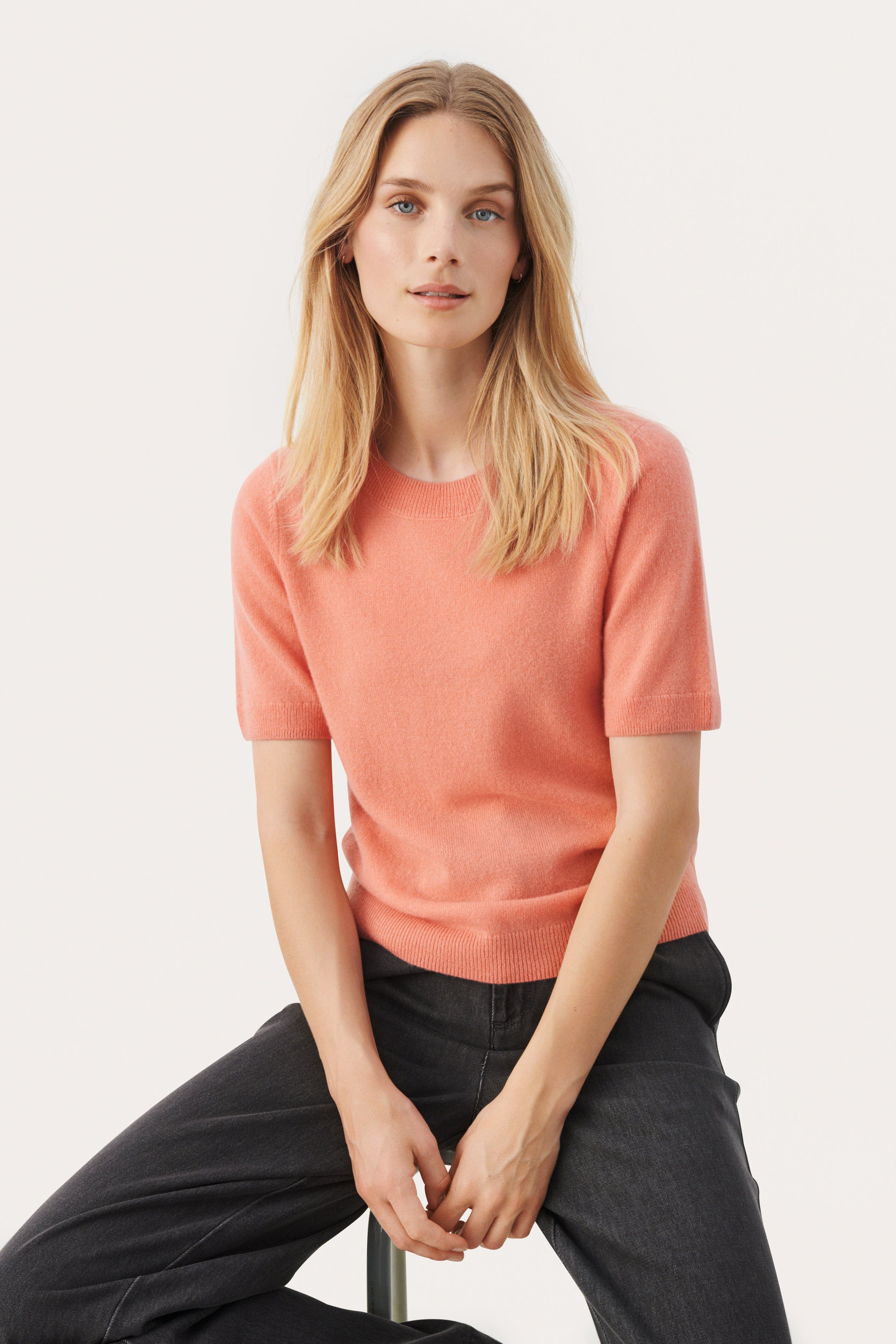 EverlottaPW Kortærmet cashmerestriktrøje LOOKBOOK FRONT 30307338-161532