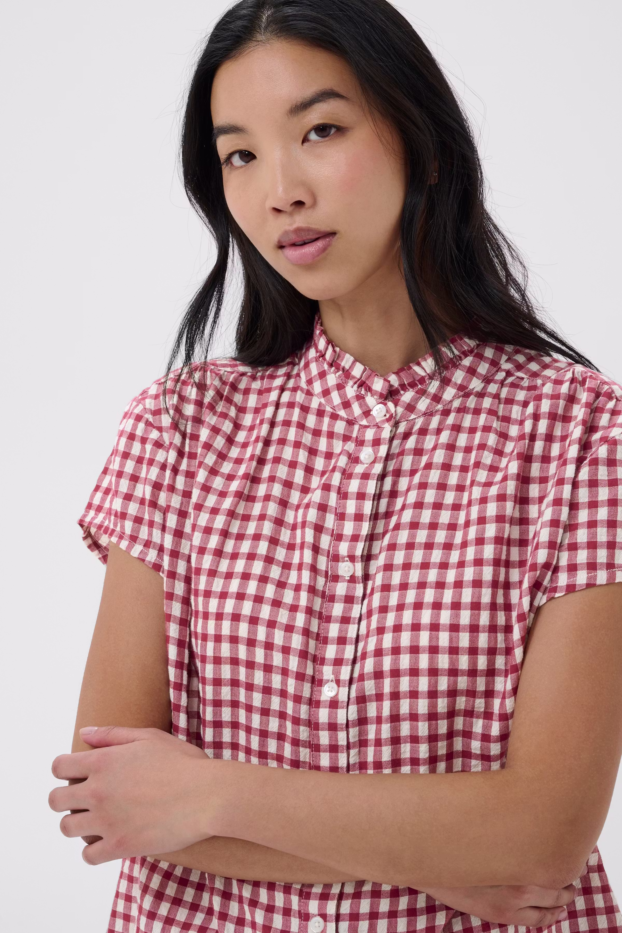 BettinaPW Blouse in burnt russet stripe / red colour