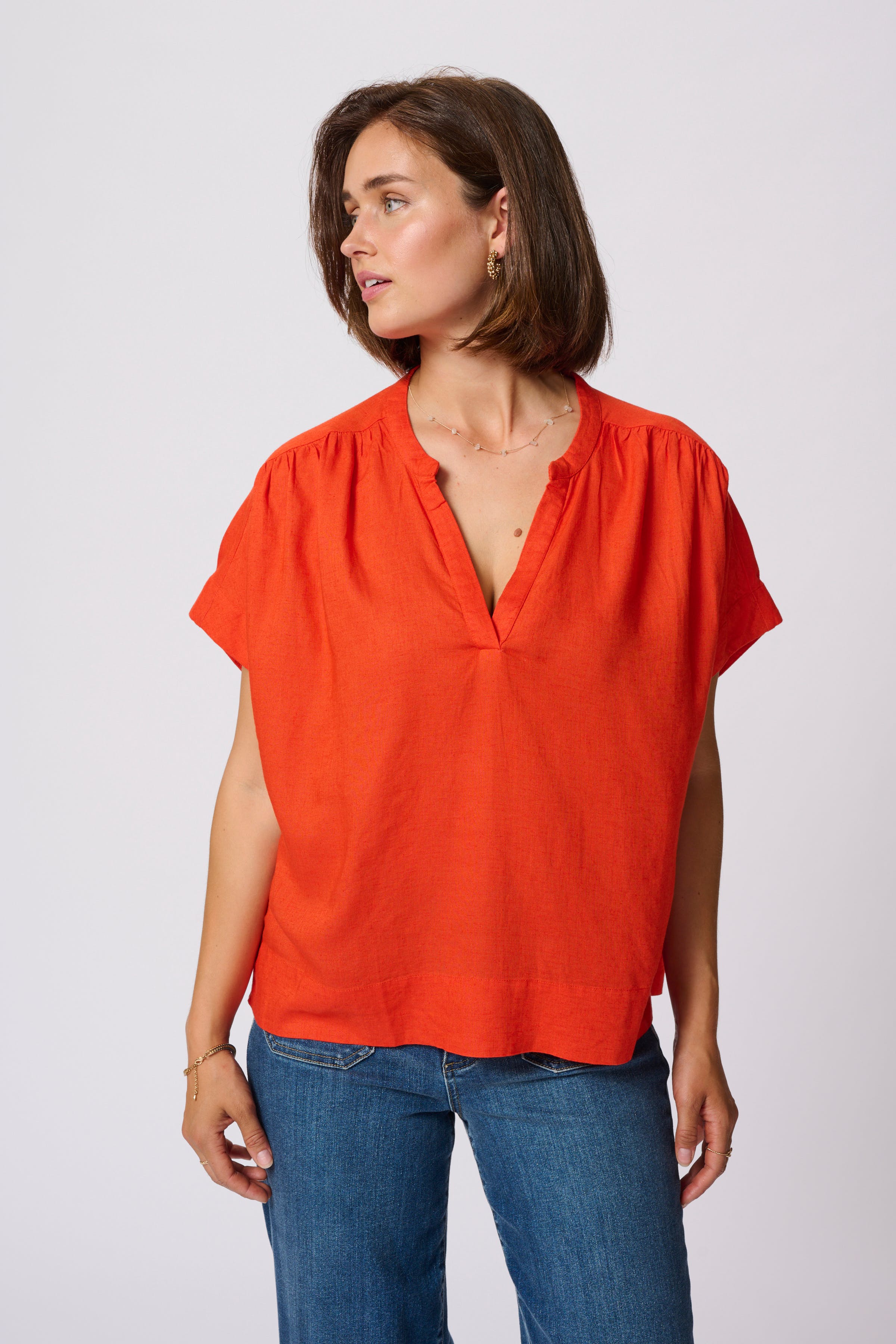 KAmilia Top aus Leinen LOOKBOOK FRONT 10509670-171558