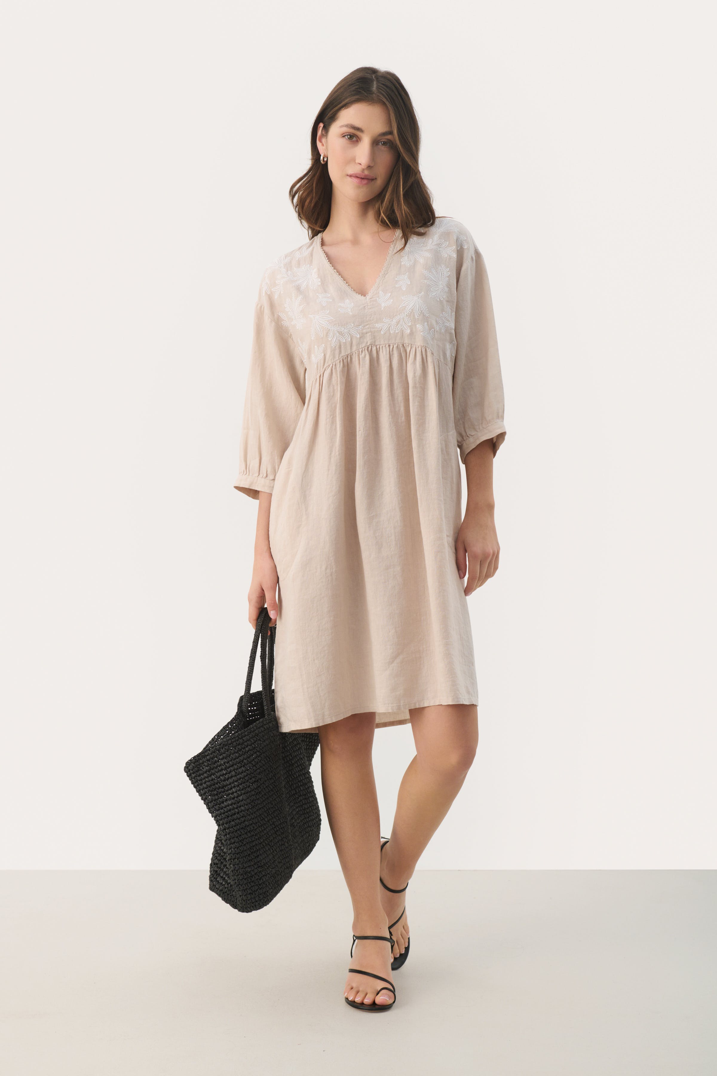 GiazellaPW Kort hørkjole LOOKBOOK FRONT 30308679-303175