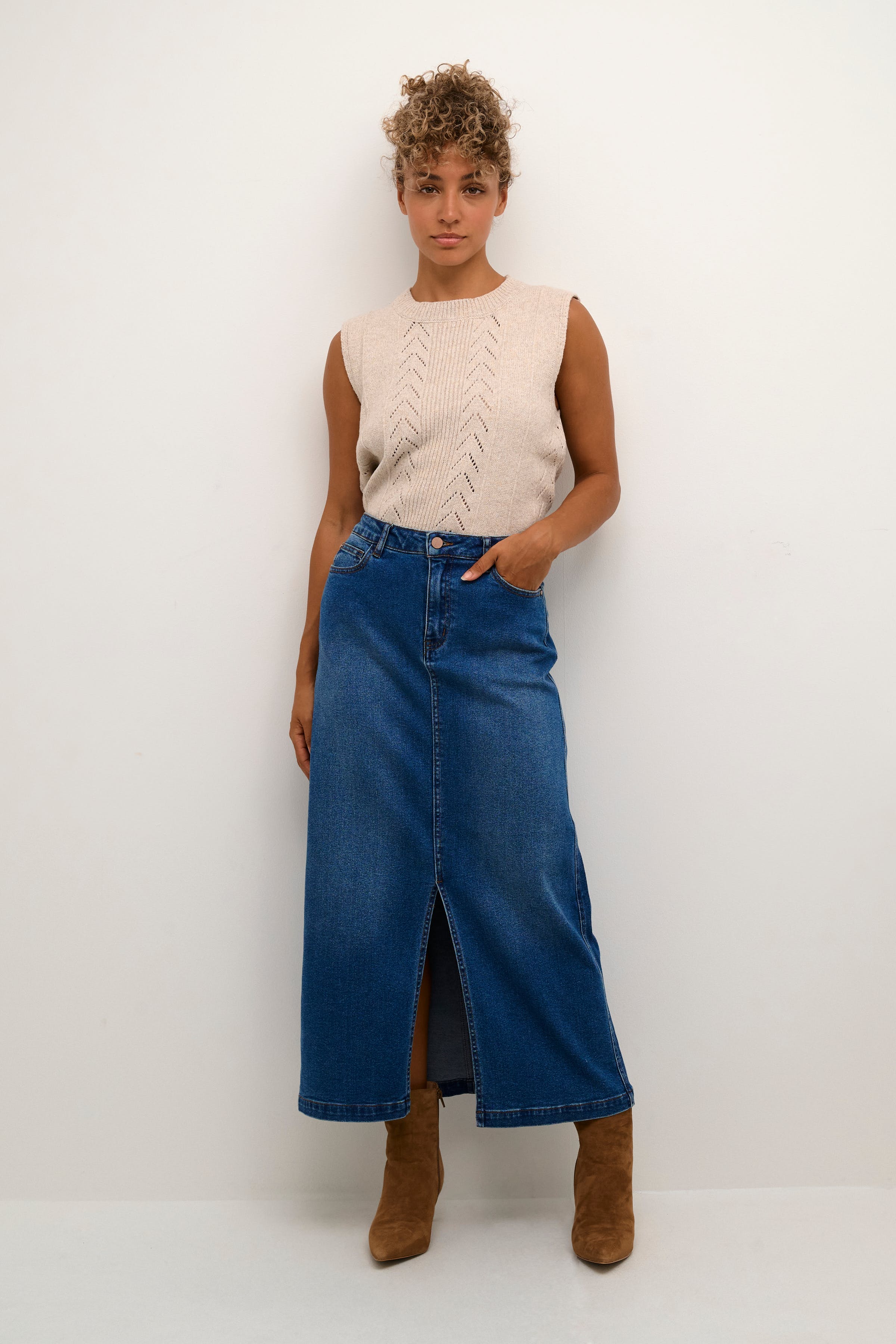 CREbba Denim kjol LOOKBOOK FRONT 10612261-105701