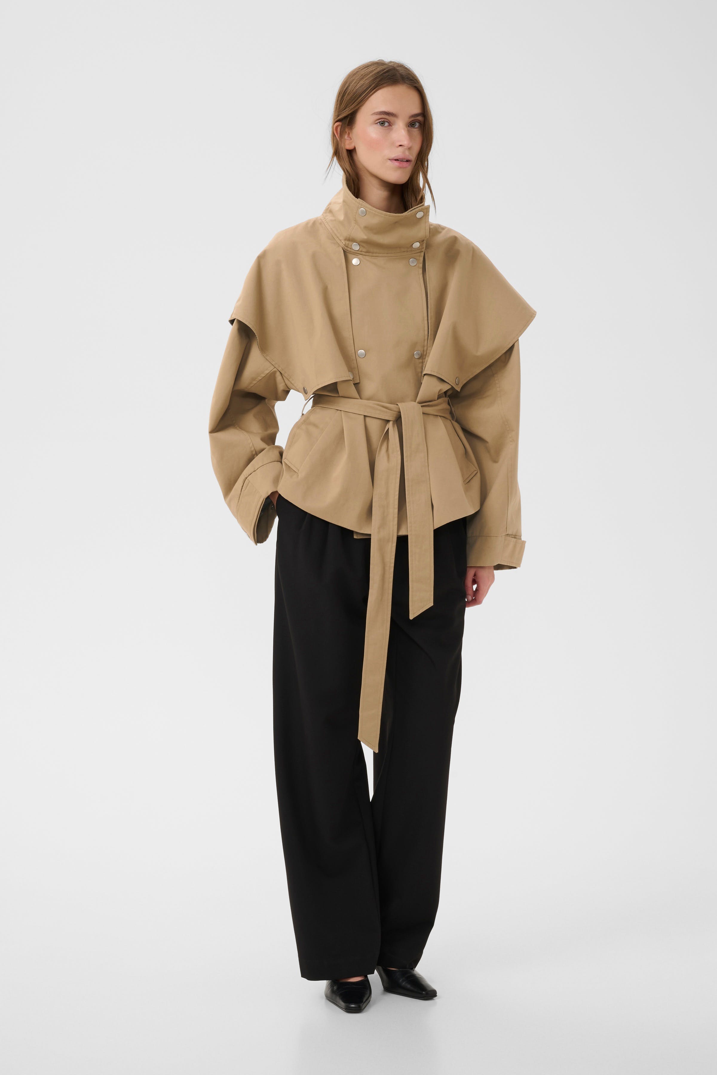 KBDana Trenchcoat in chinchilla / nature cotton