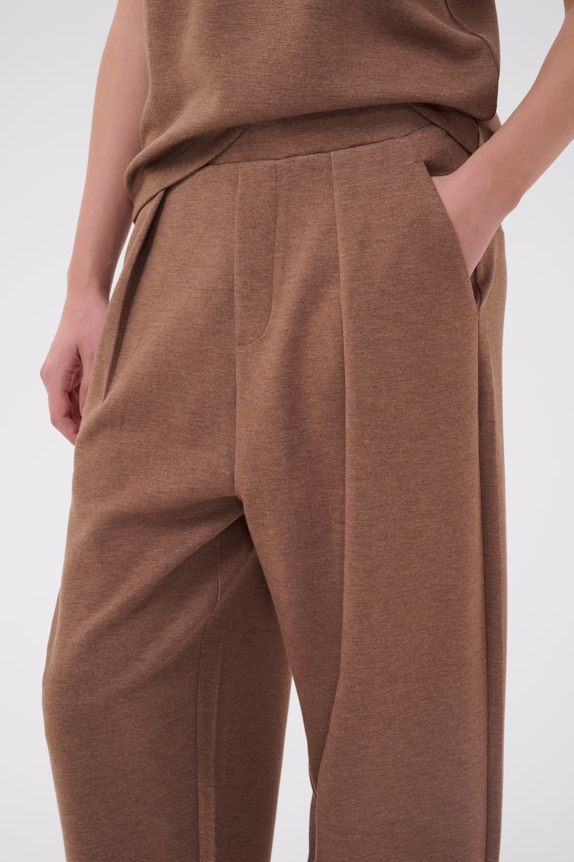 PannieIW Melange Barrel Trousers LOOKBOOK DETAIL 30110151-1813071