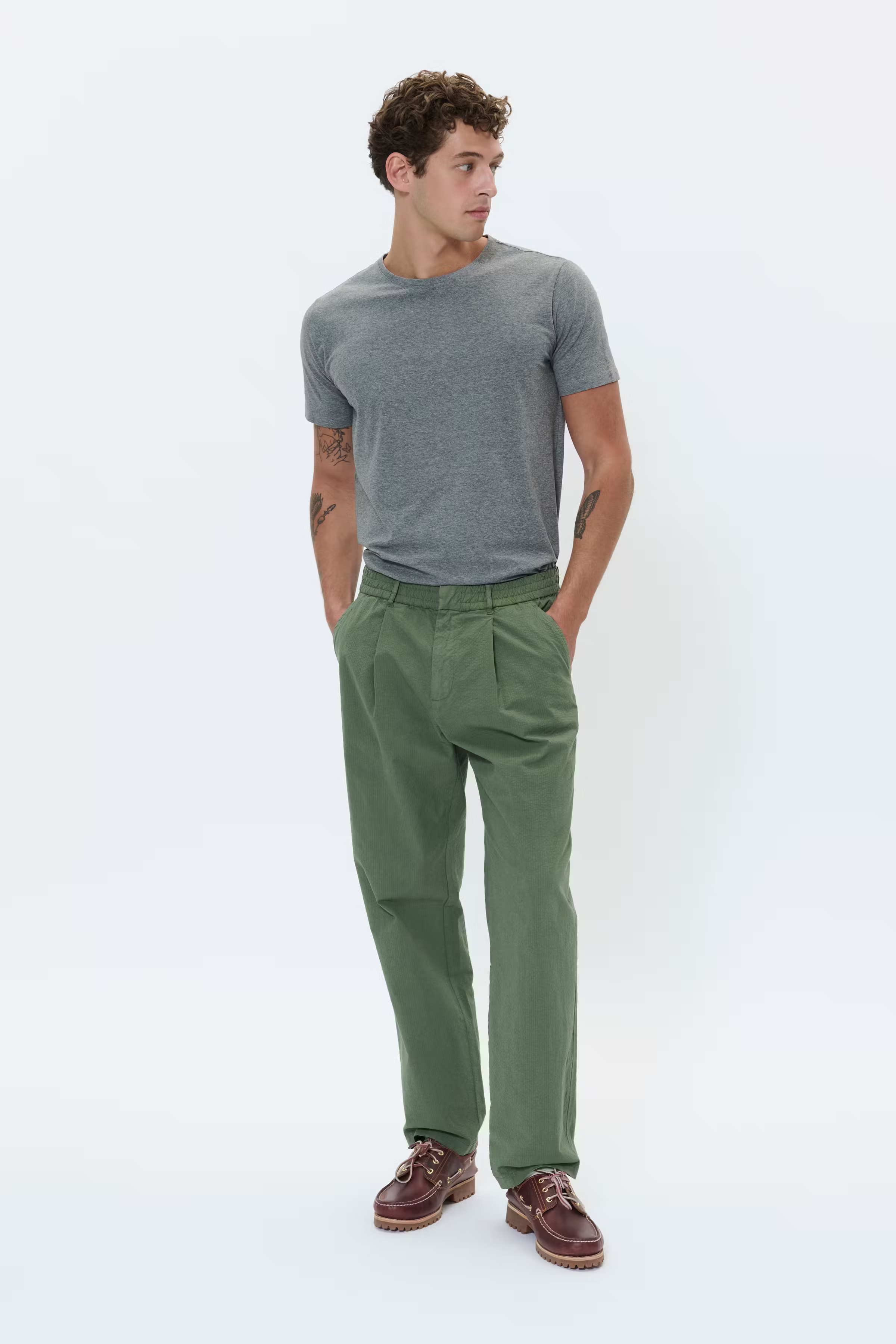 MAfisher M73 Seersucker Byxor LOOKBOOK FRONT 30207785-190309