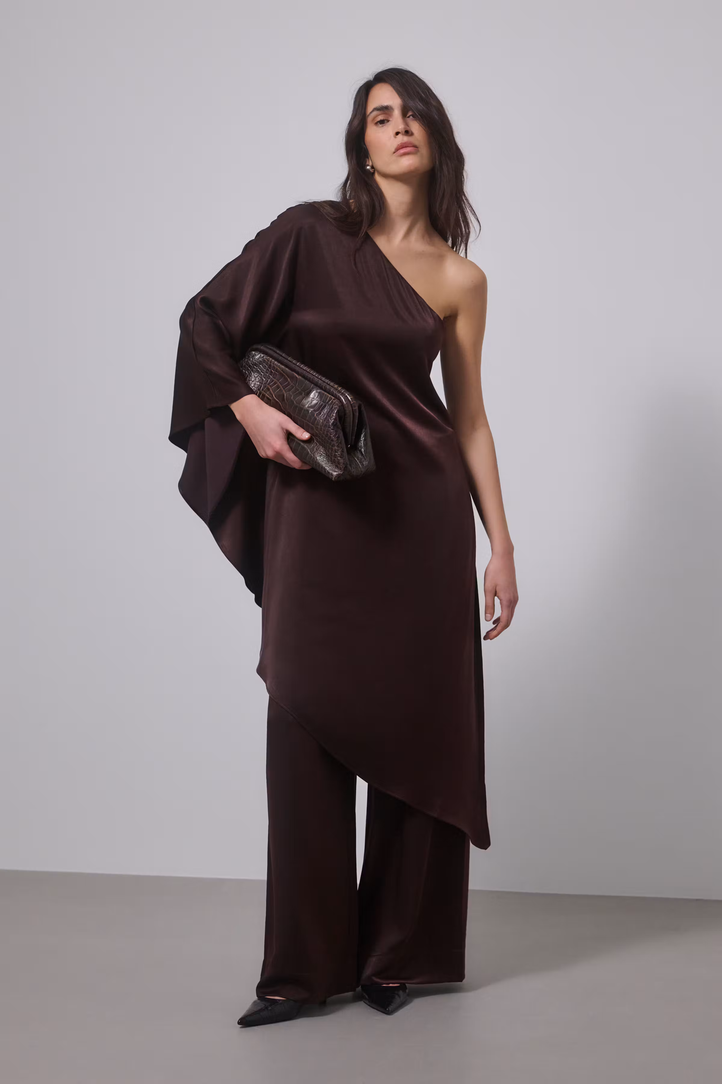 MWEstelle Asymmetric satin dress LOCATION NONE 10705787-191110