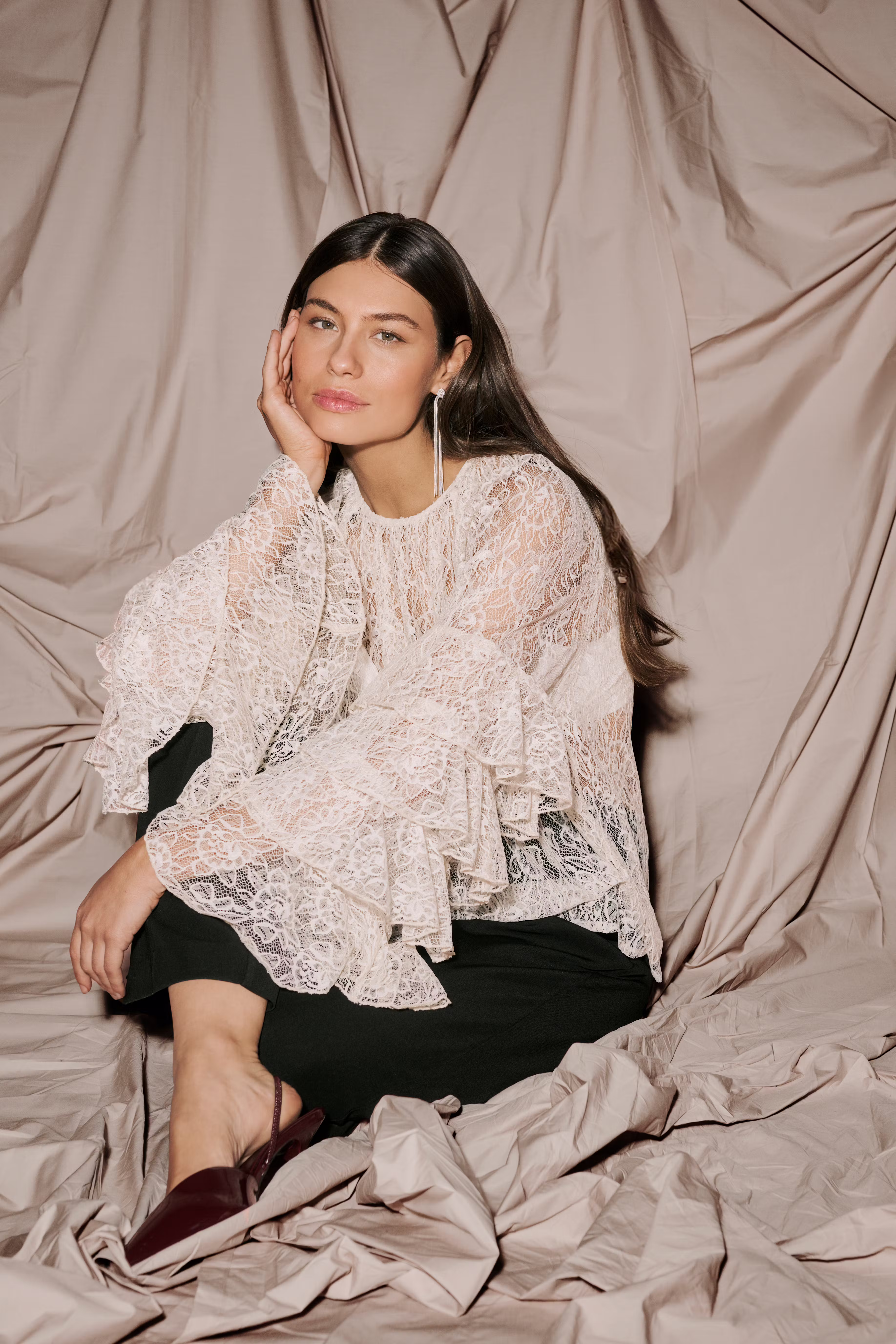 CUclemency Bluse mit Rüschenärmeln LOCATION NONE 50112497-120304