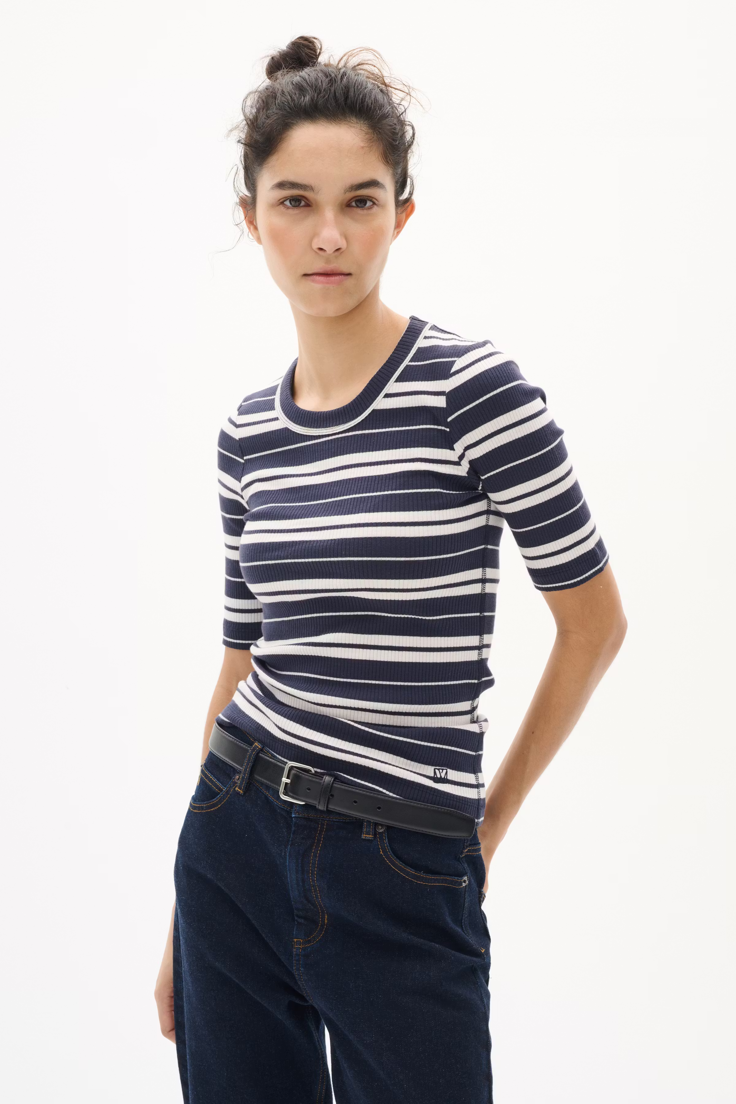 DagnaIW Striped T-shirt LOOKBOOK FRONT 30107269-303827