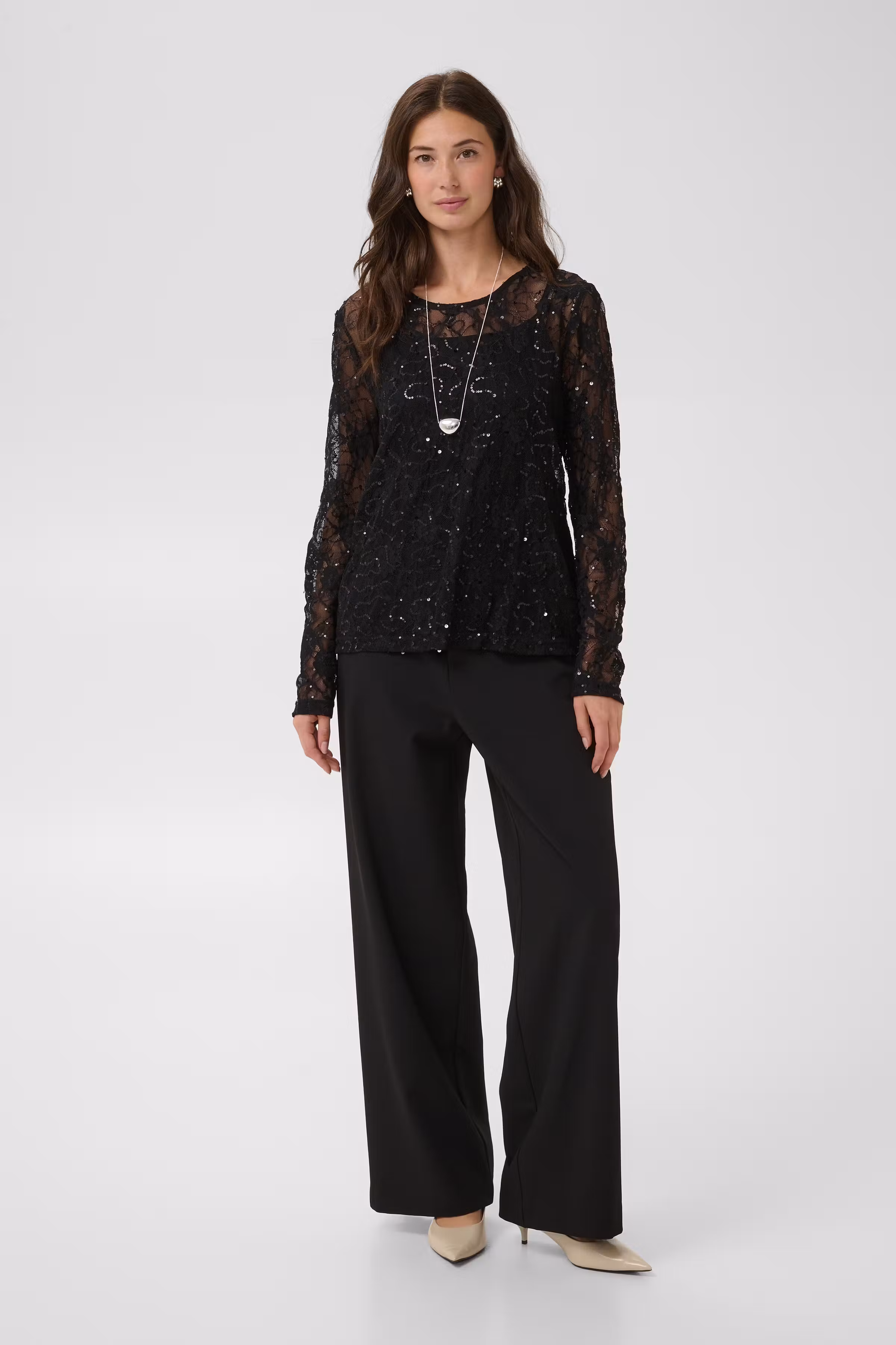 CUROBIN Spetsblus med paljetter LOOKBOOK FRONT 50114074-194008