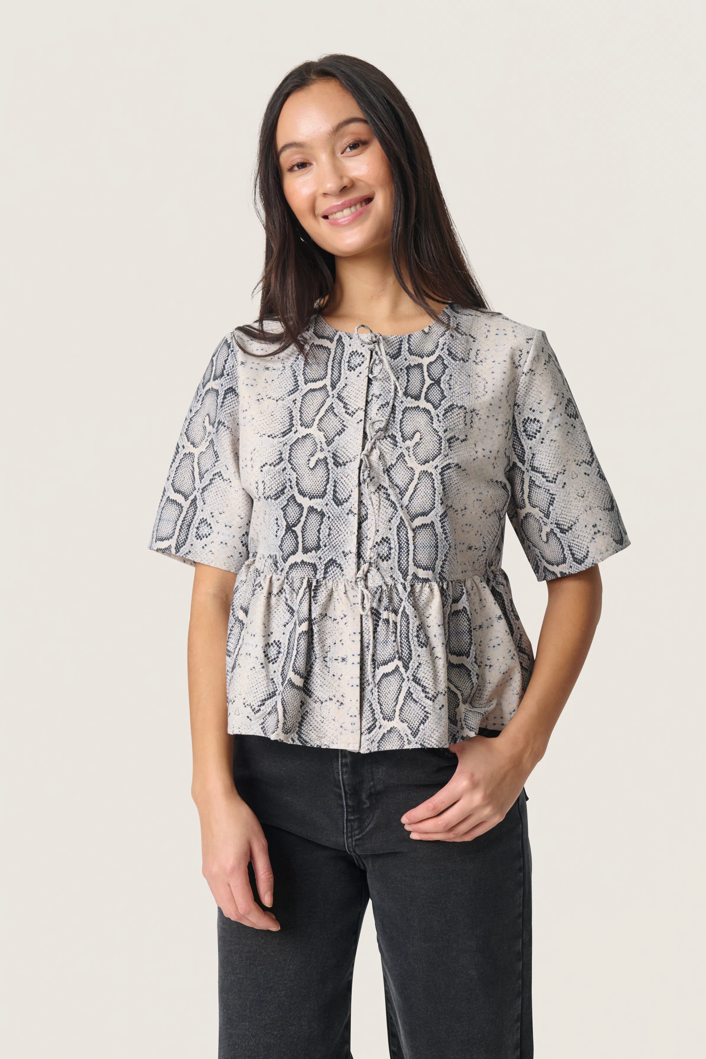 SLClara Blouse in morel / grey viscose