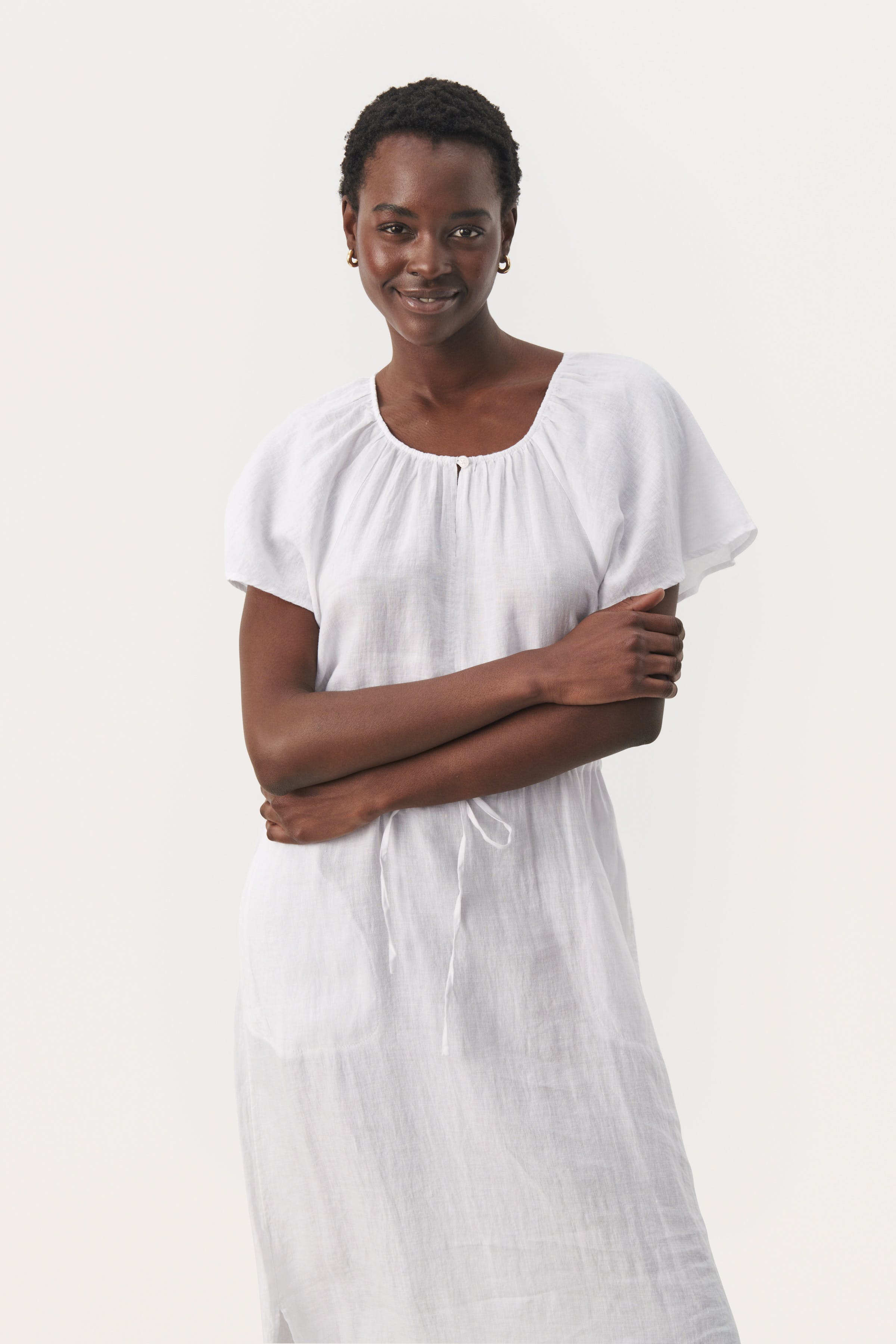 GeolinePW Lange linnen jurk LOOKBOOK FRONT 30308590-110601