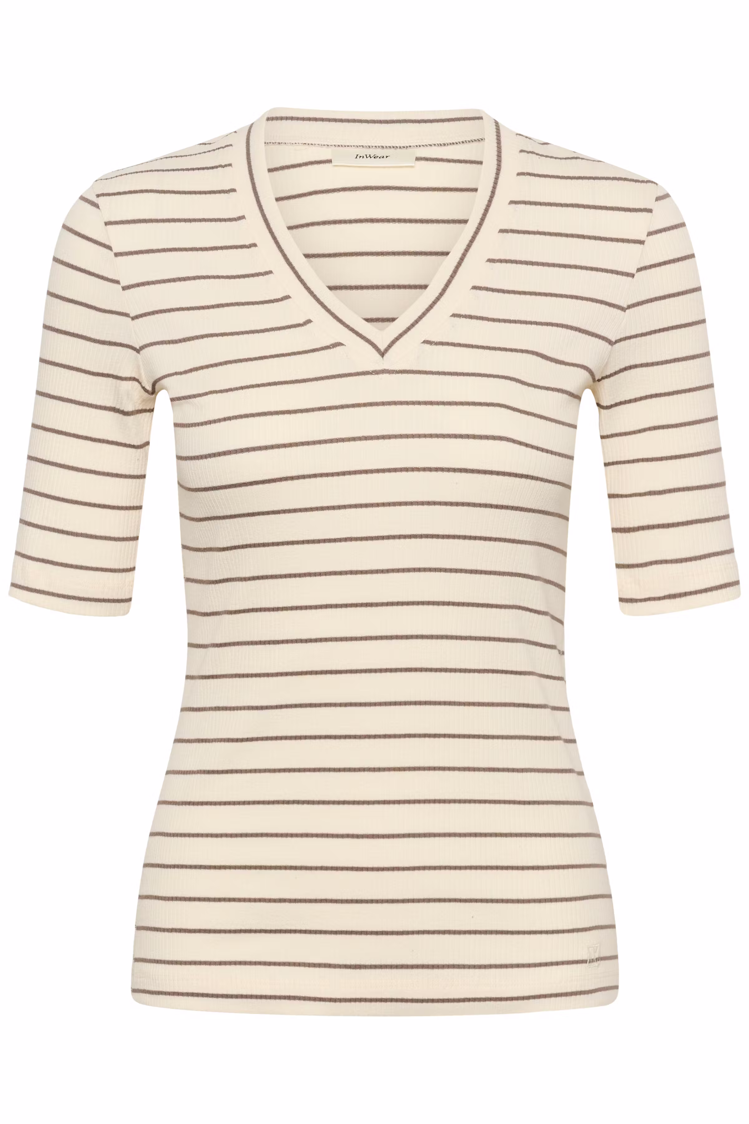 DagnaIW Striped V T-shirt PACK FRONT 30107270-305171