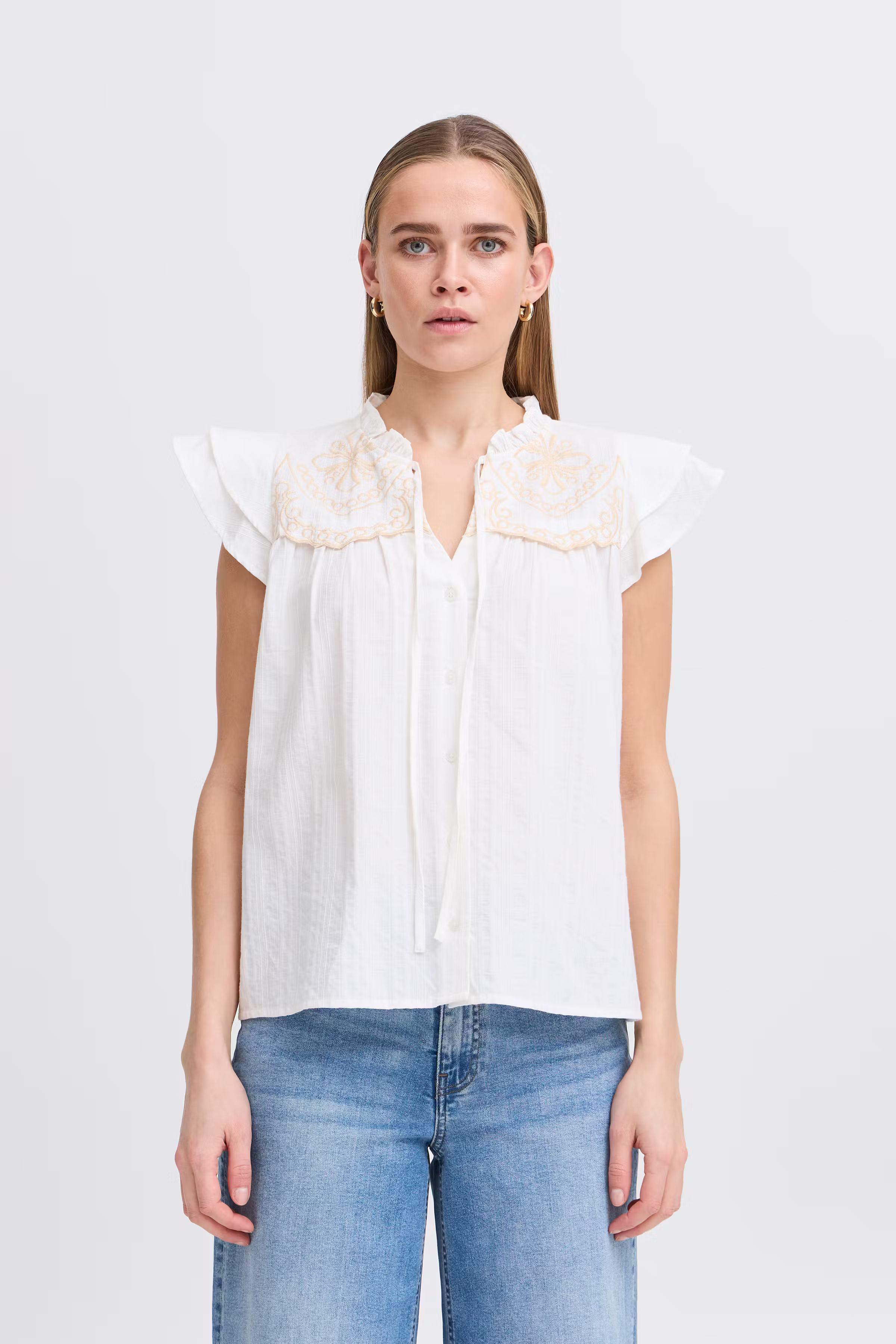 IHGAELLE Blouse with short sleeve LOOKBOOK FRONT 20122784-114201
