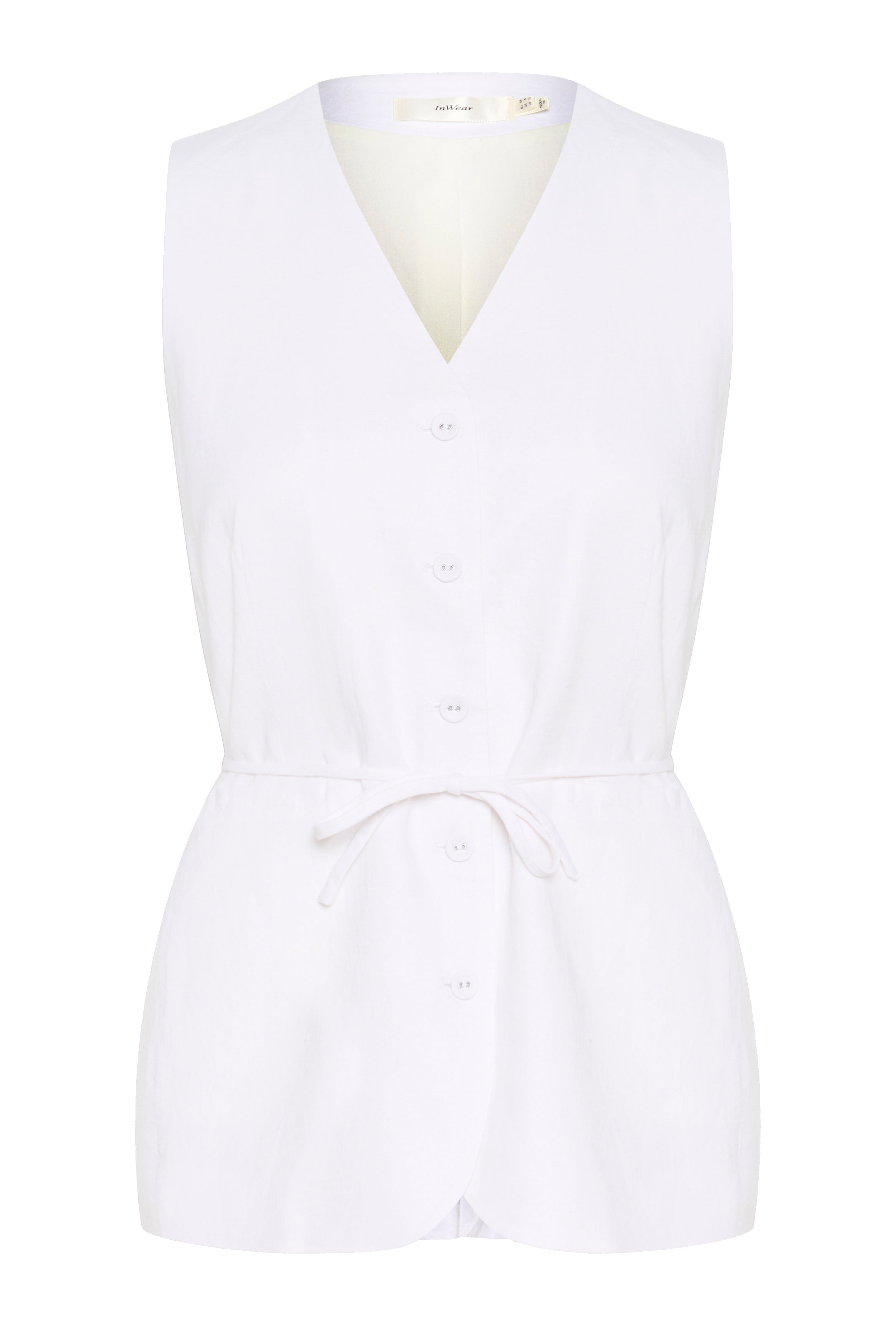 FaridaIW Linen Waistcoat LOOKBOOK FRONT 30110439-300001