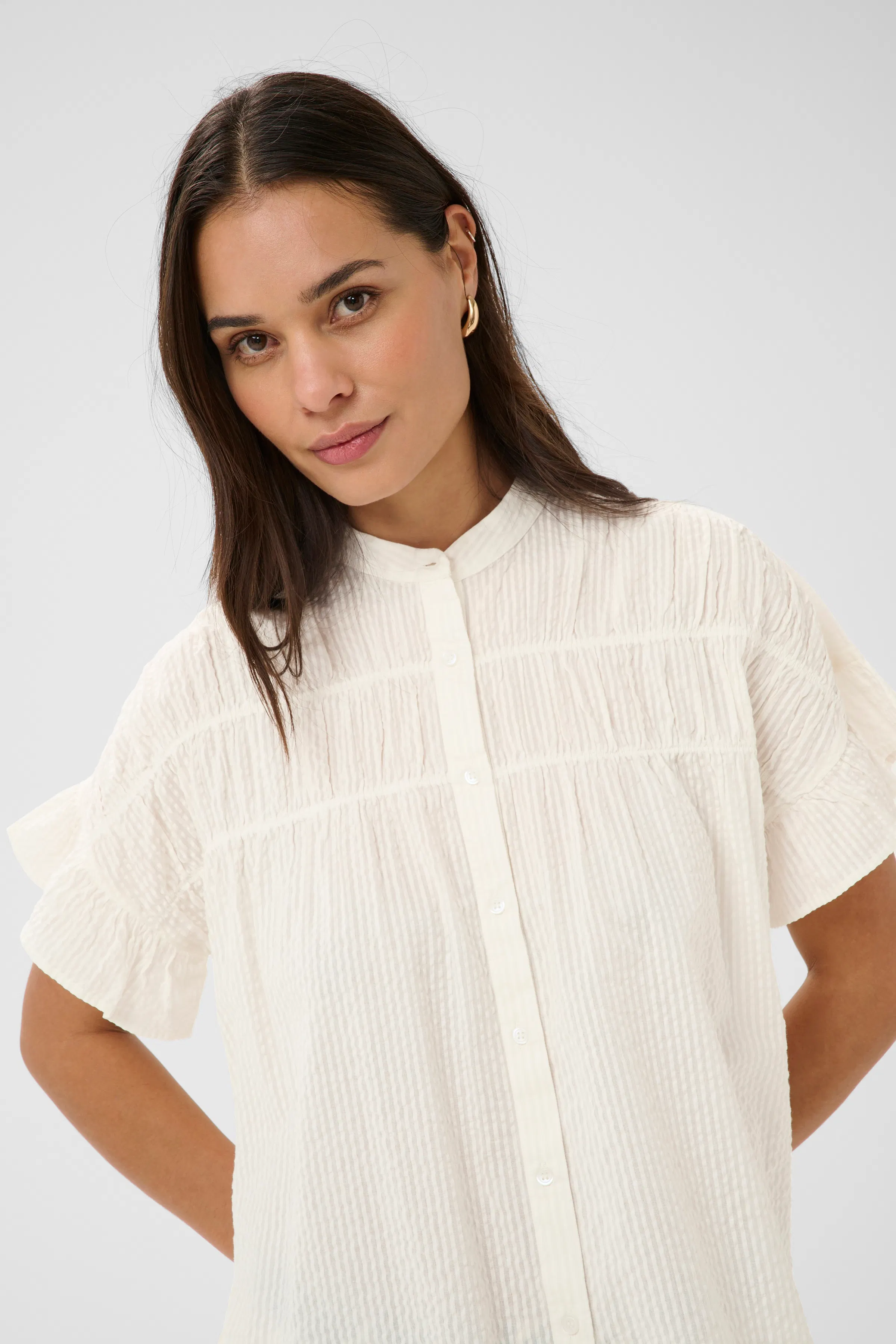 KAulla Blouse in black gray graphic colour | KAFFE Clothing