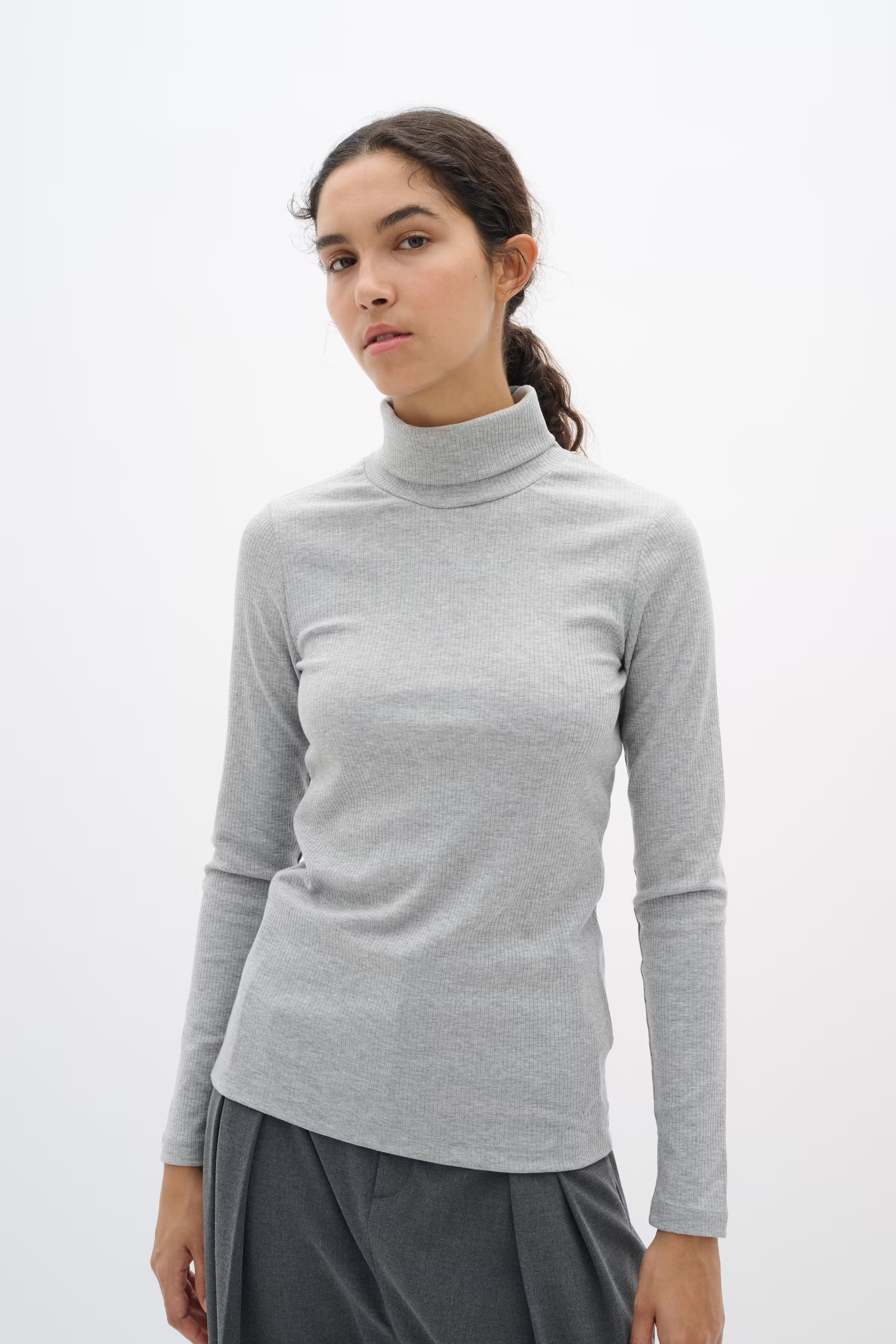 DagnaIW Rullekrave Melange T-shirt LOOKBOOK FRONT 30109838-1740161