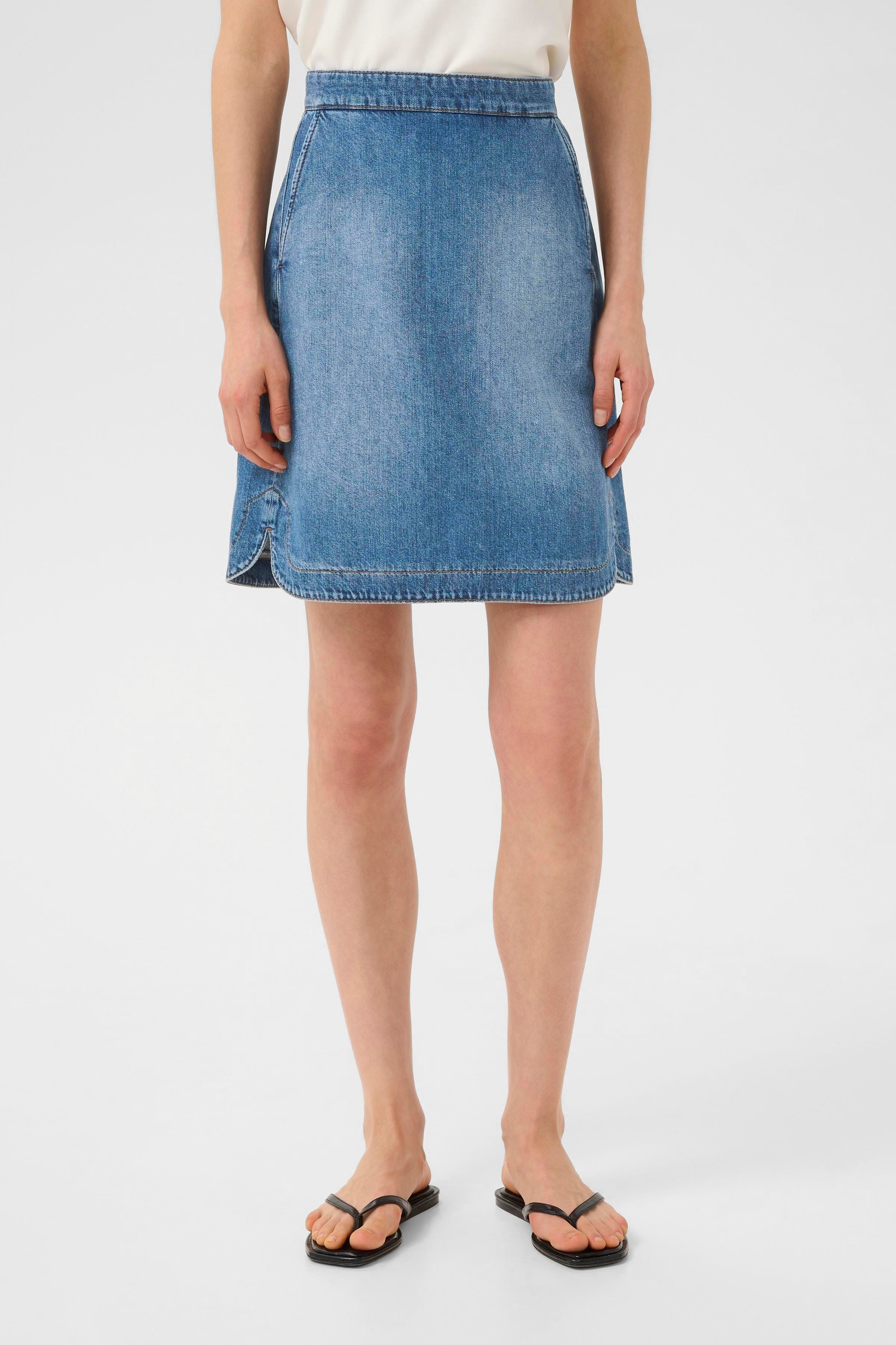 BilaIW denim Kjol LOOKBOOK FRONT 30111081-301979