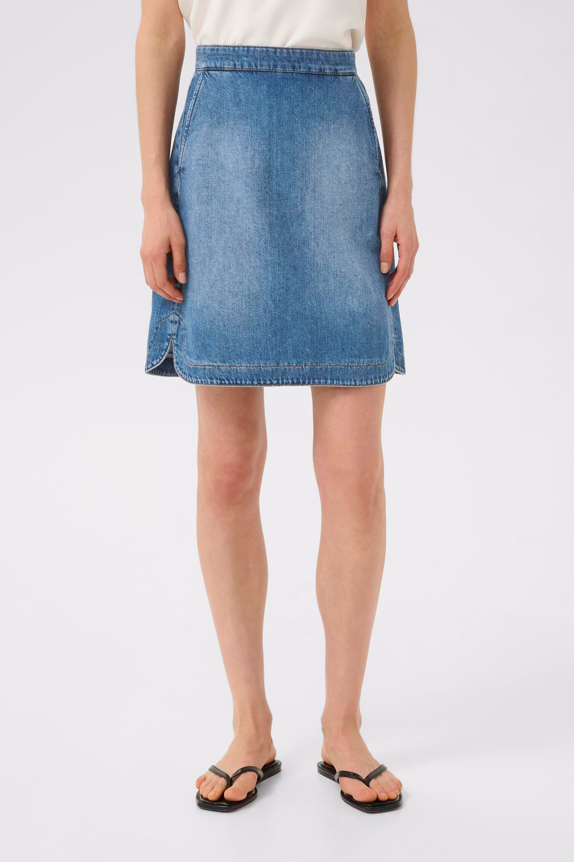 BilaIW denim Kjol LOOKBOOK FRONT 30111081-301979