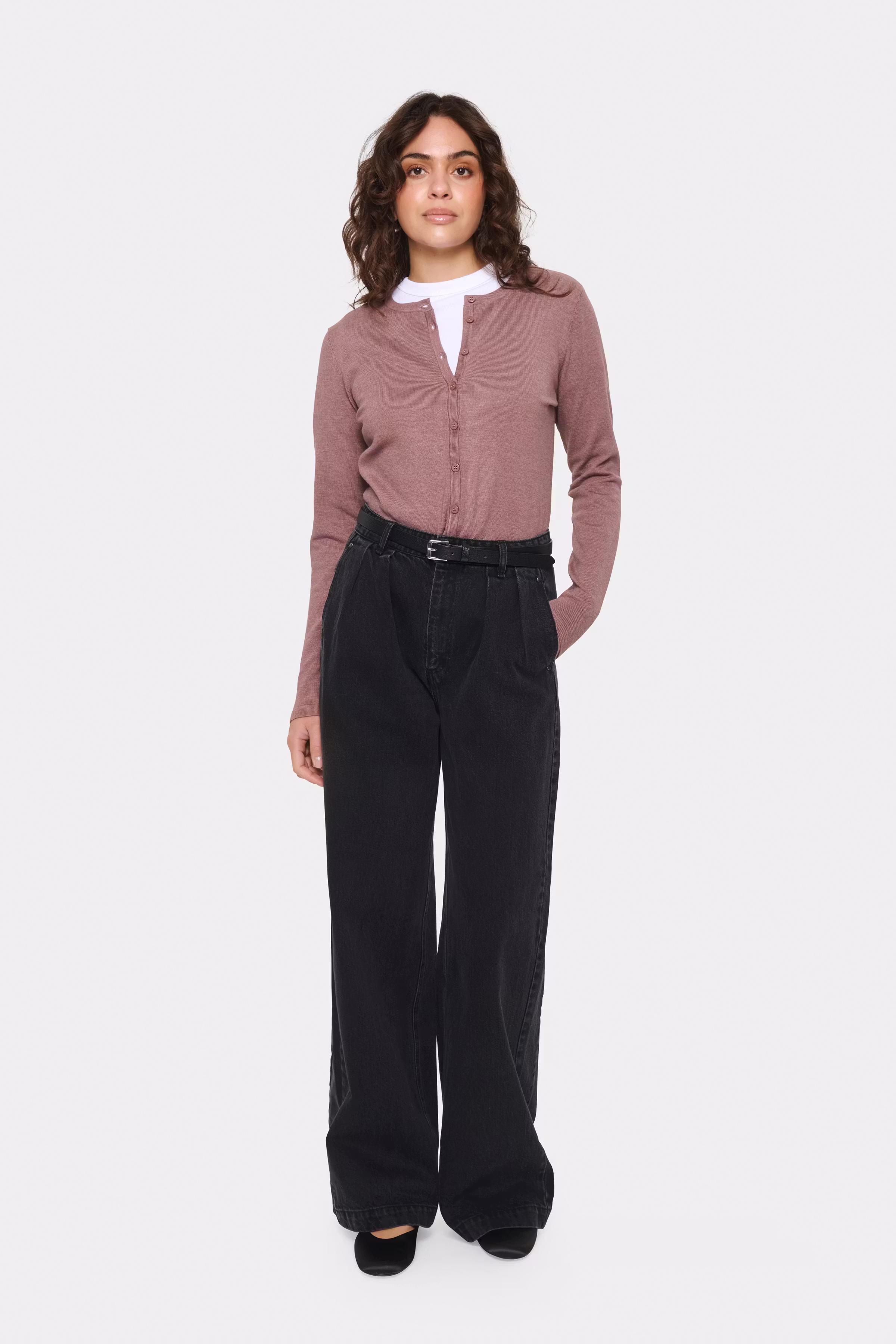 MilaSZ R-Neck Cardigan LOOKBOOK FRONT 30500005-1715101