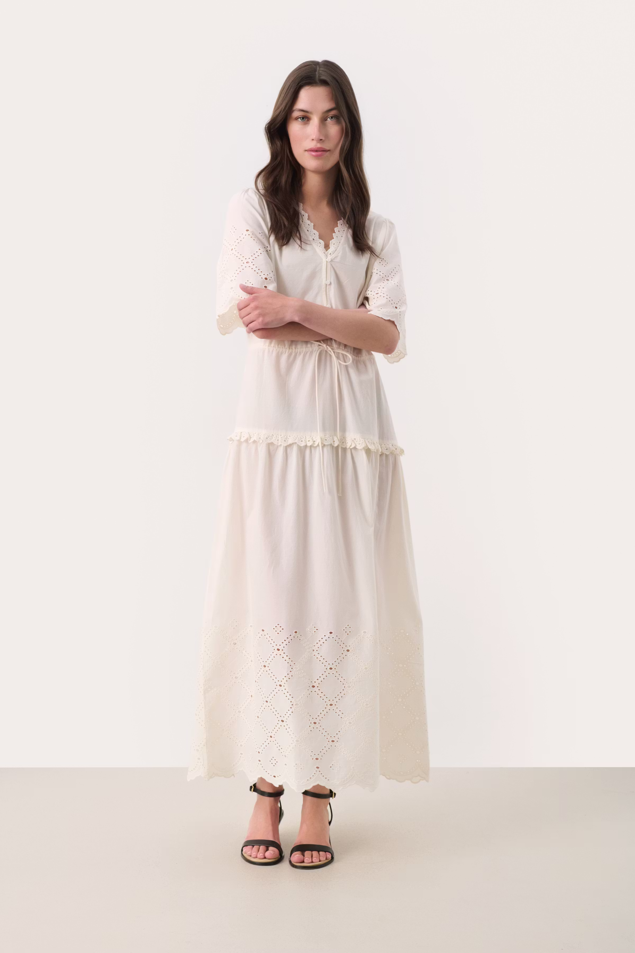 PamPW Long dress in oceana / blue cotton
