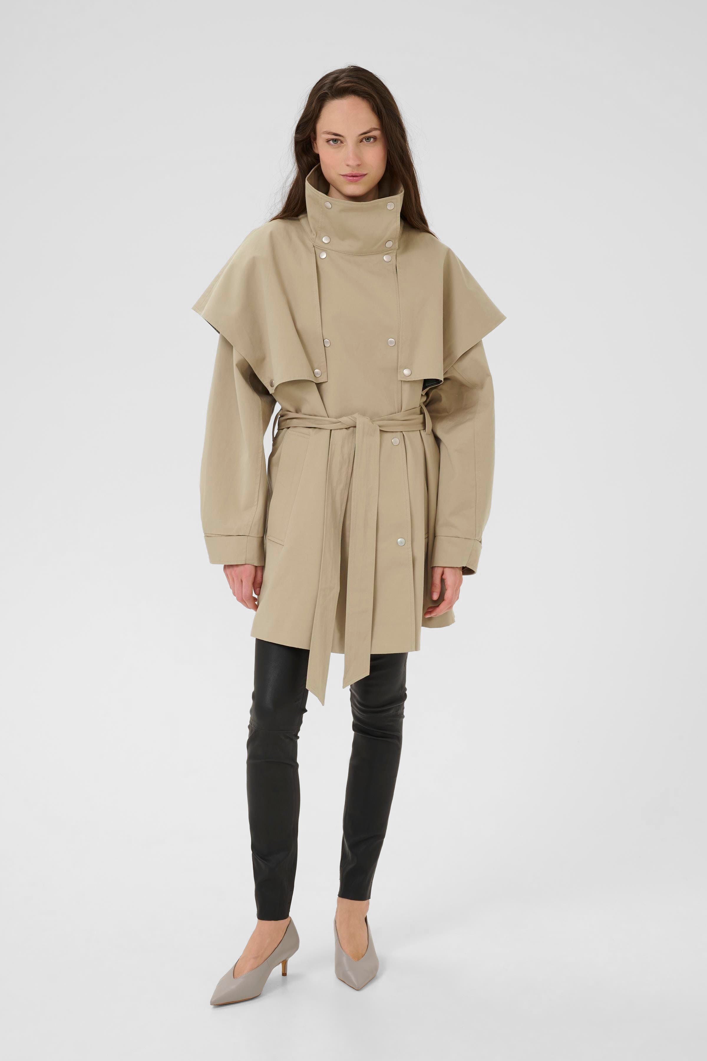 KBDana Trenchcoat in chinchilla / nature cotton