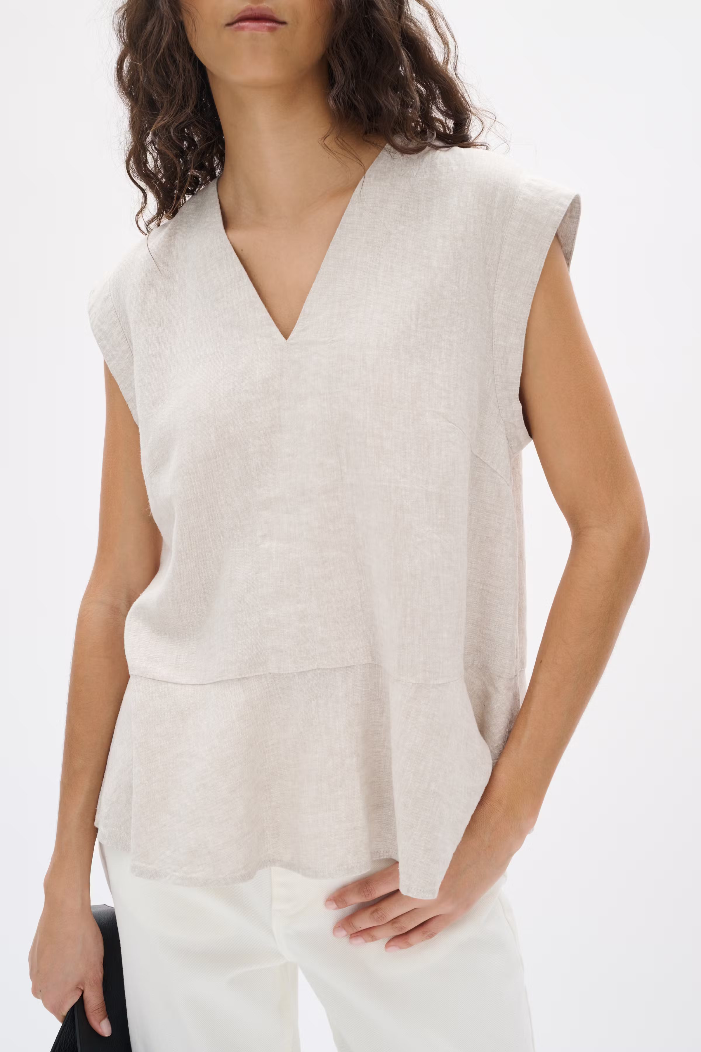 RimoneIW Hør Top LOOKBOOK DETAIL 30110361-1304031