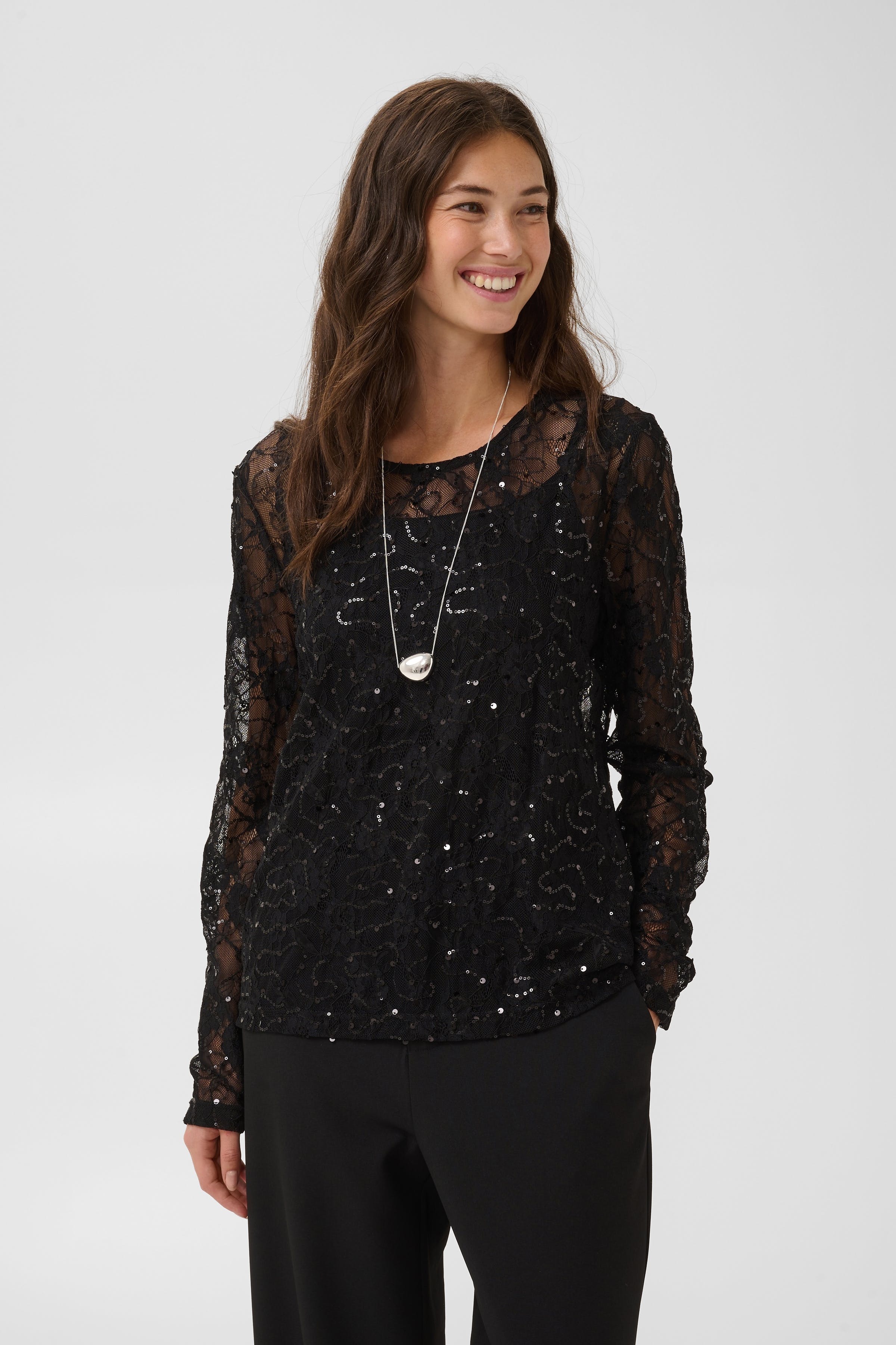 CUROBIN Spetsblus med paljetter LOOKBOOK FRONT 50114074-194008