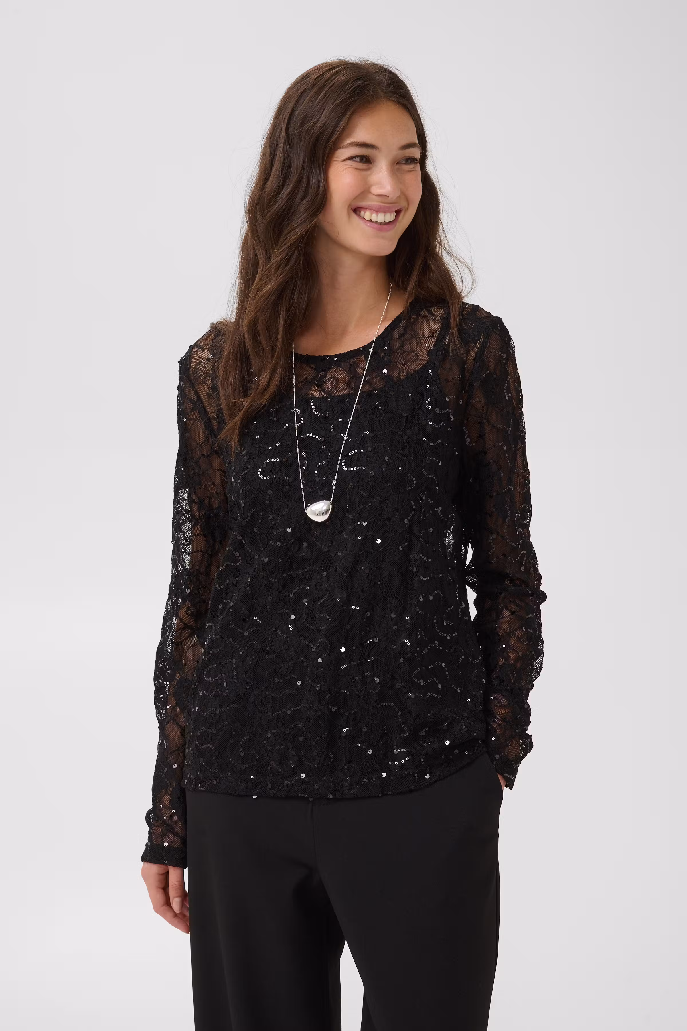 CUROBIN Spetsblus med paljetter LOOKBOOK FRONT 50114074-194008