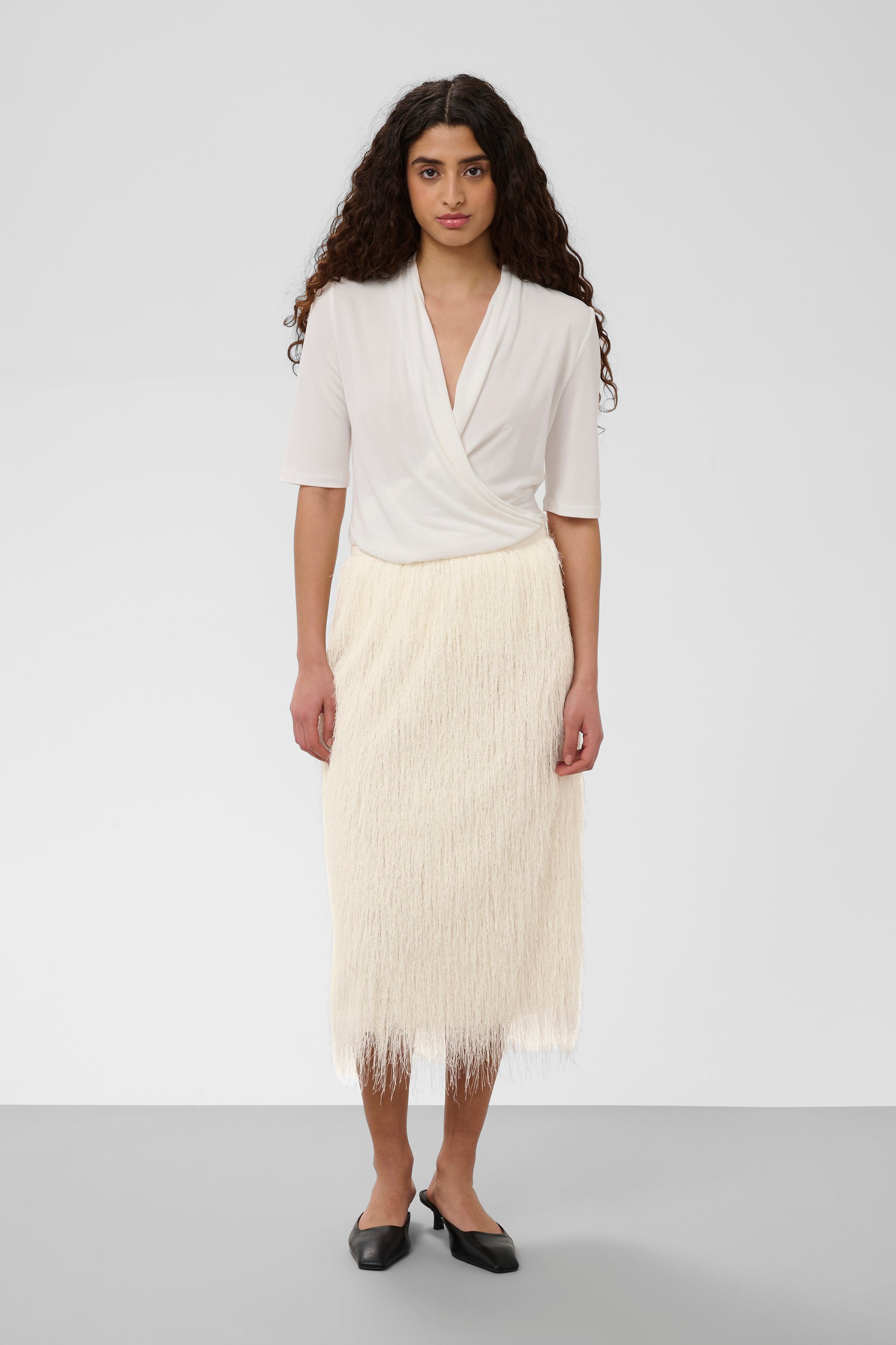 SLElonor Skirt in whisper white viscose