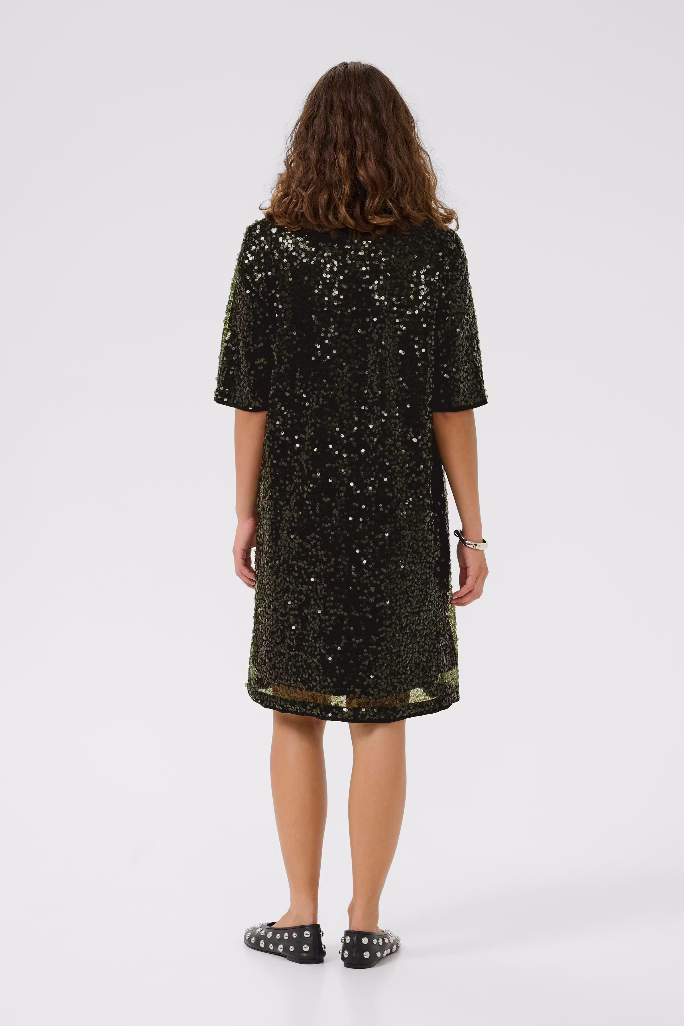 CUmelia Dark green Sequin dress LOOKBOOK BACK 50112480-190515