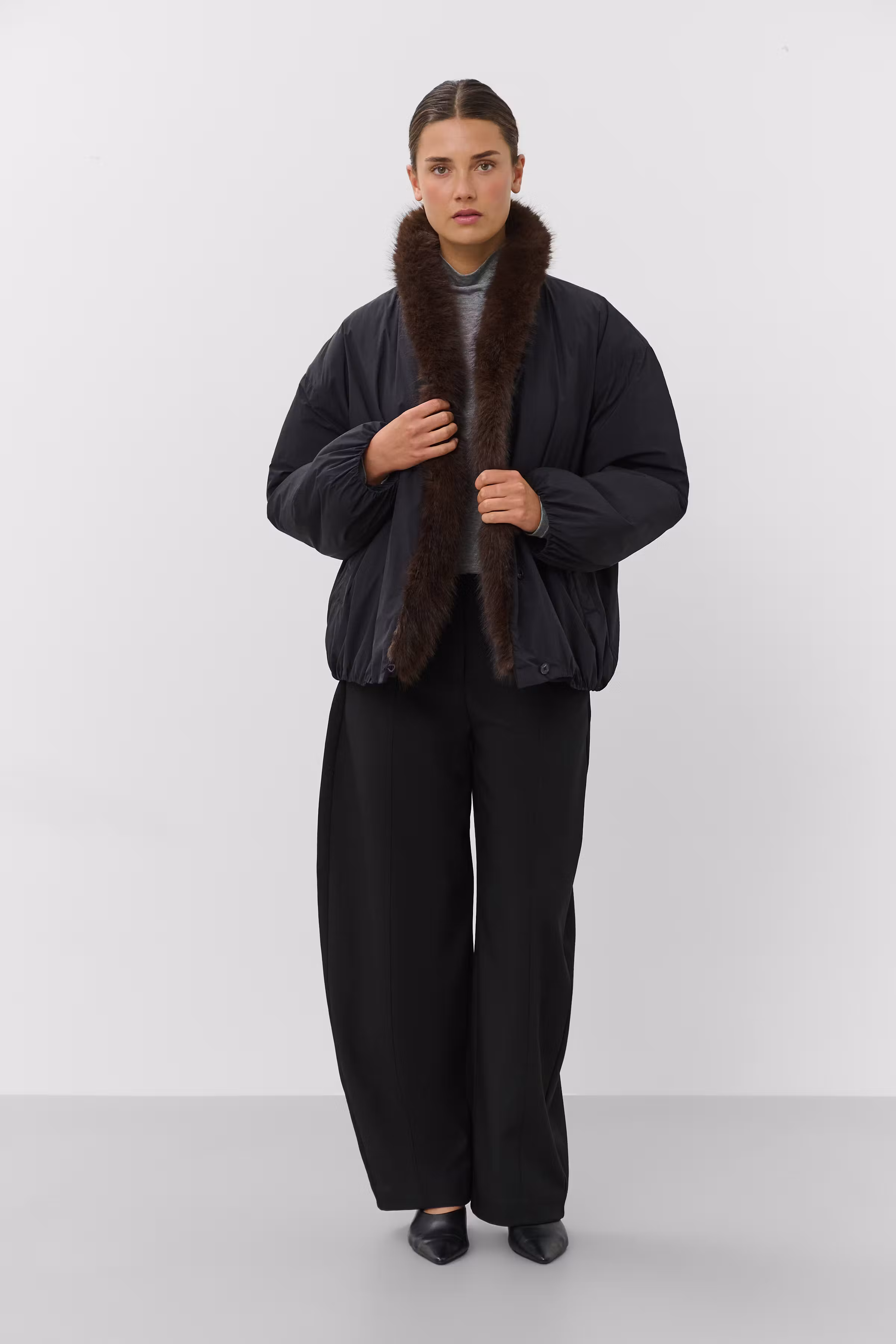 SLPanama Jacket With Fur Collar LOOKBOOK FRONT 30410064-194008