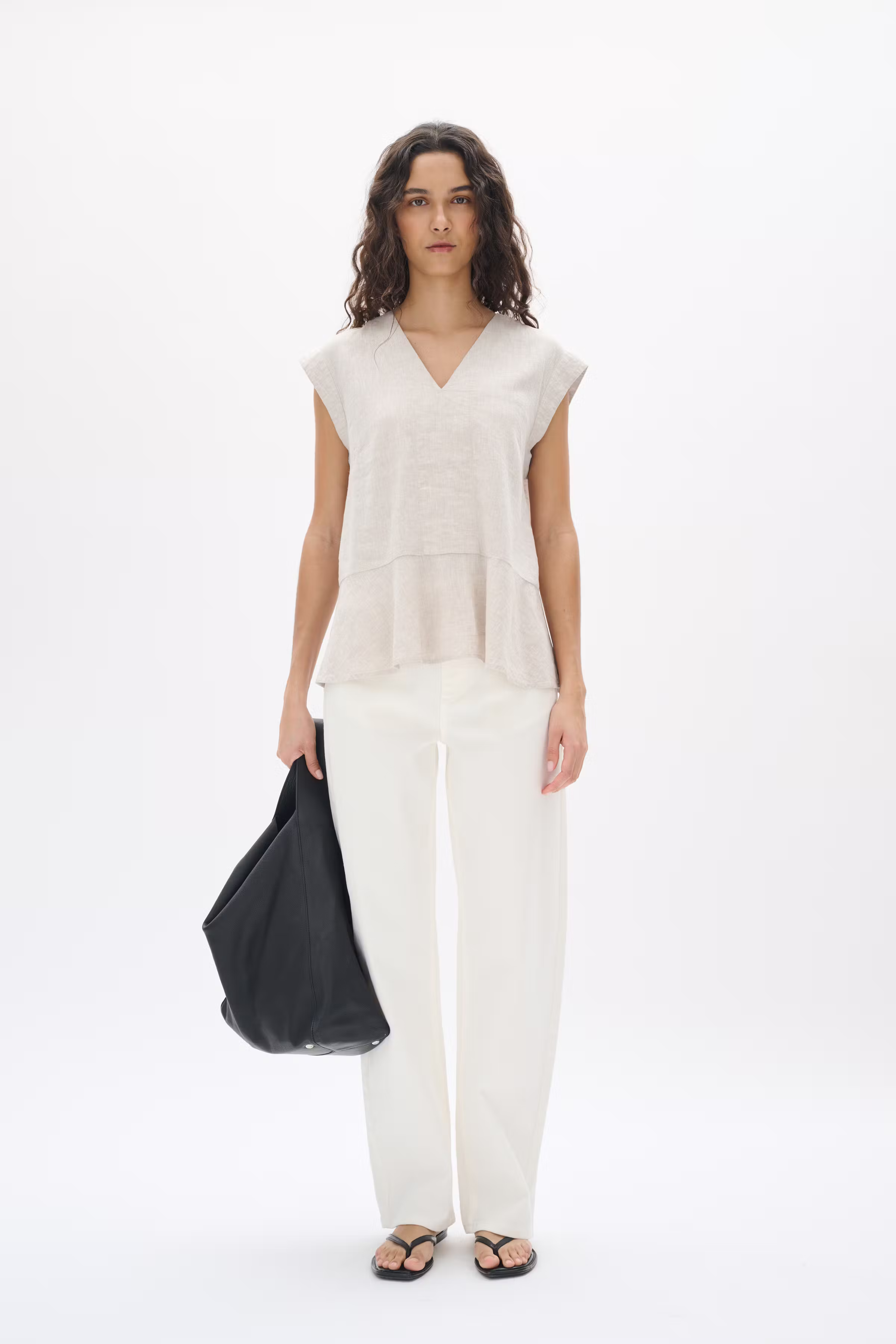 RimoneIW Hør Top LOOKBOOK FRONT 30110361-1304031