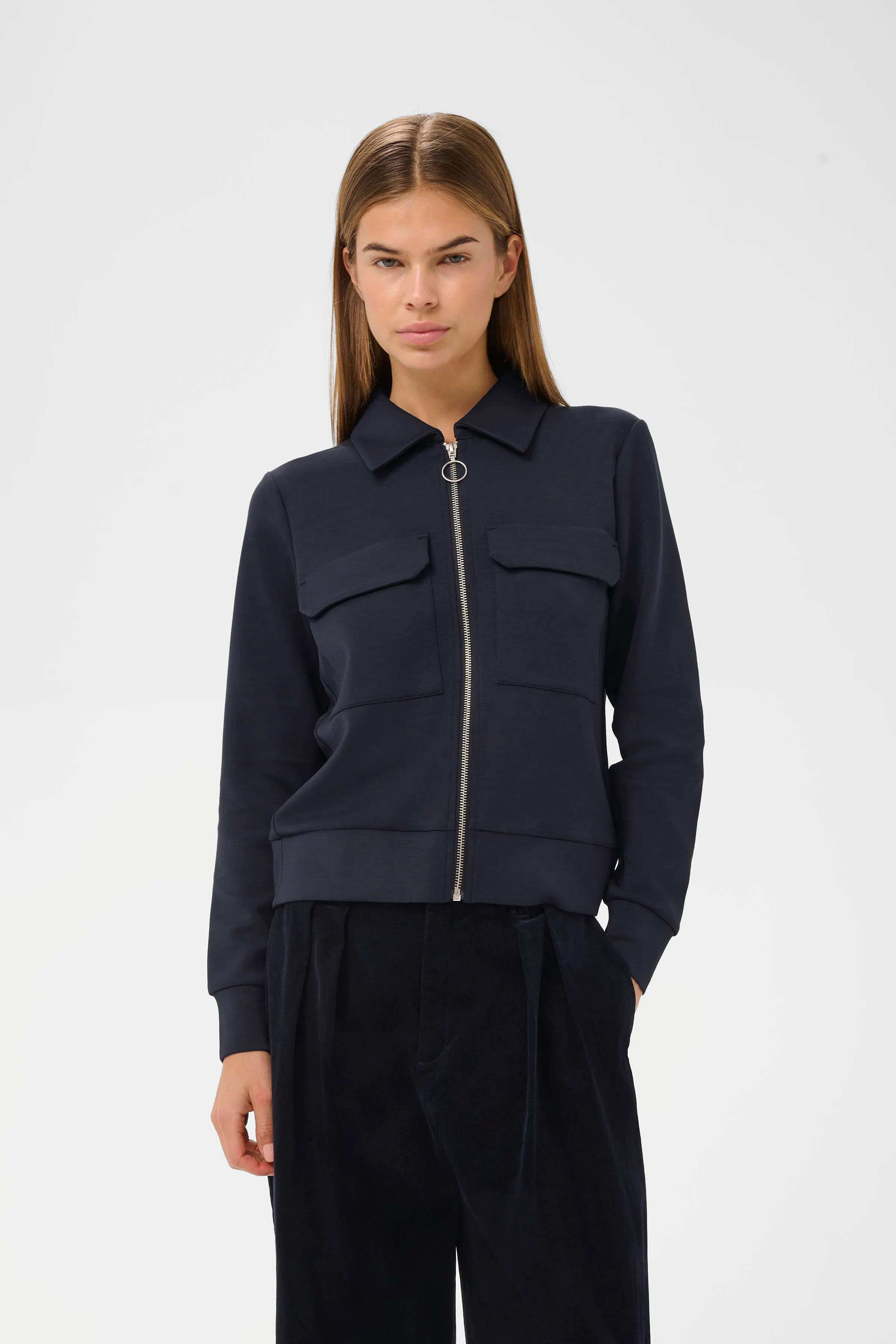 MazieIW Perry short coat in beetle green colour