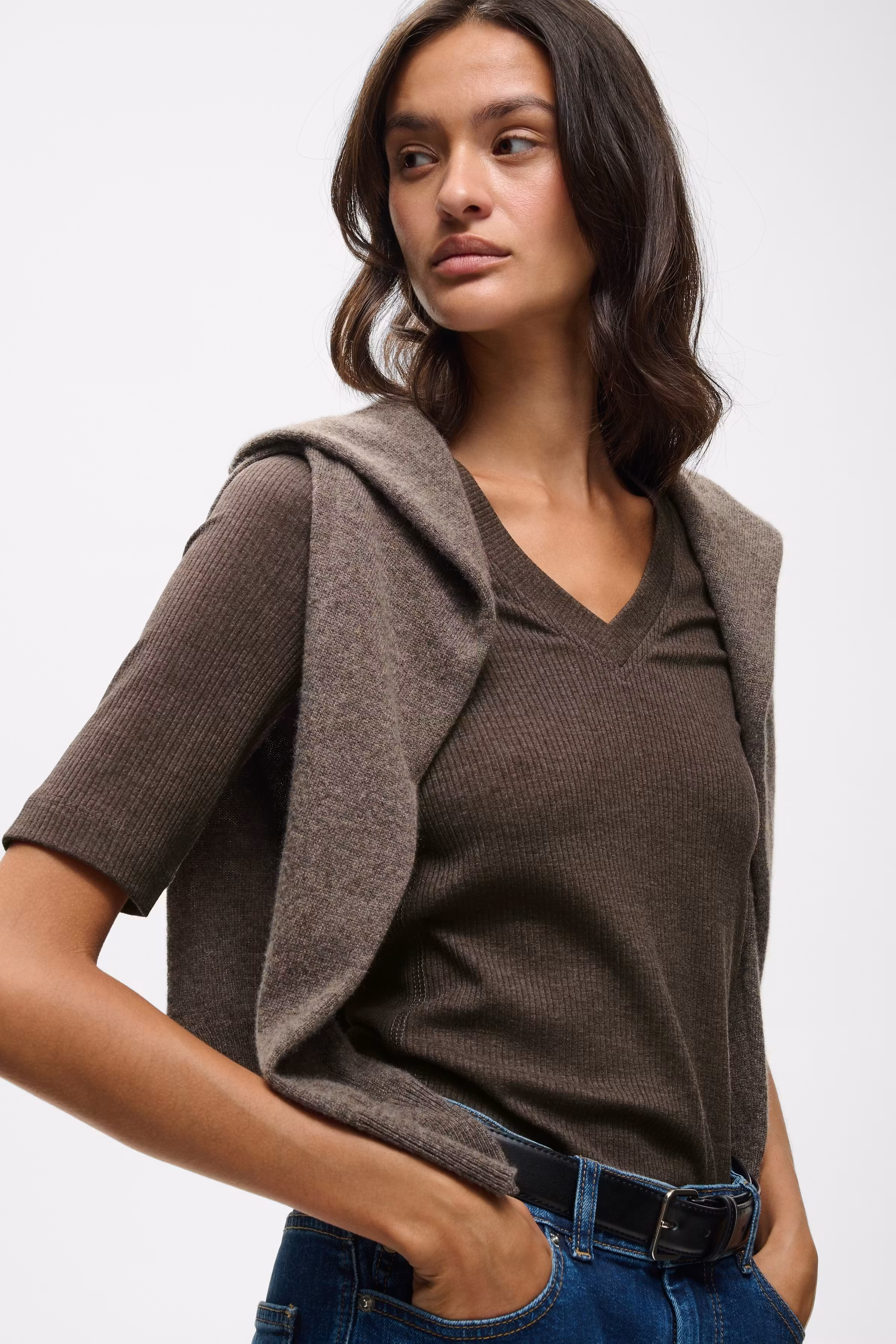 DagnaIW Melange V T-shirt LOOKBOOK DETAIL 30106865-1911091