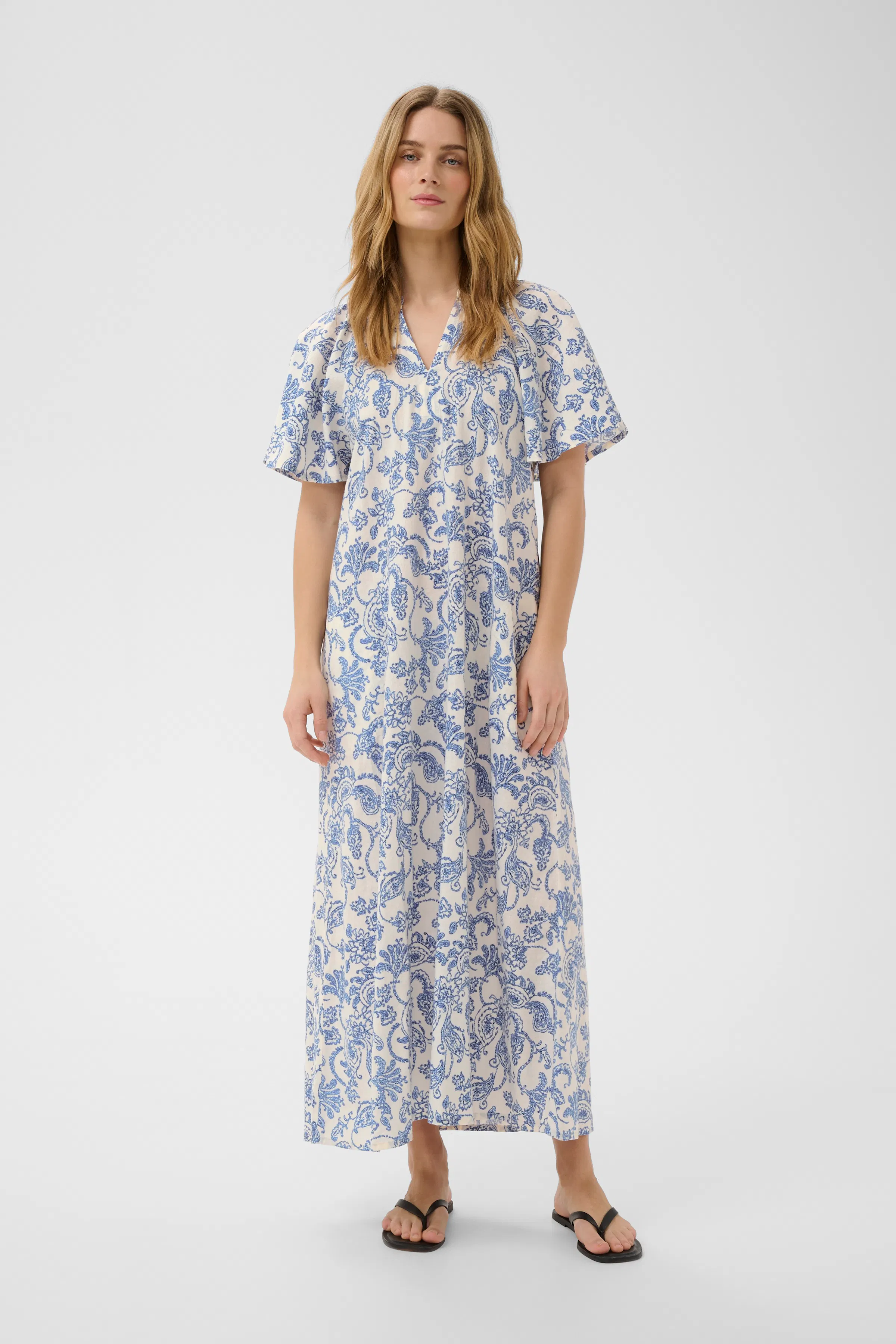 AviranaPW Dress in pink shadow flower print cotton