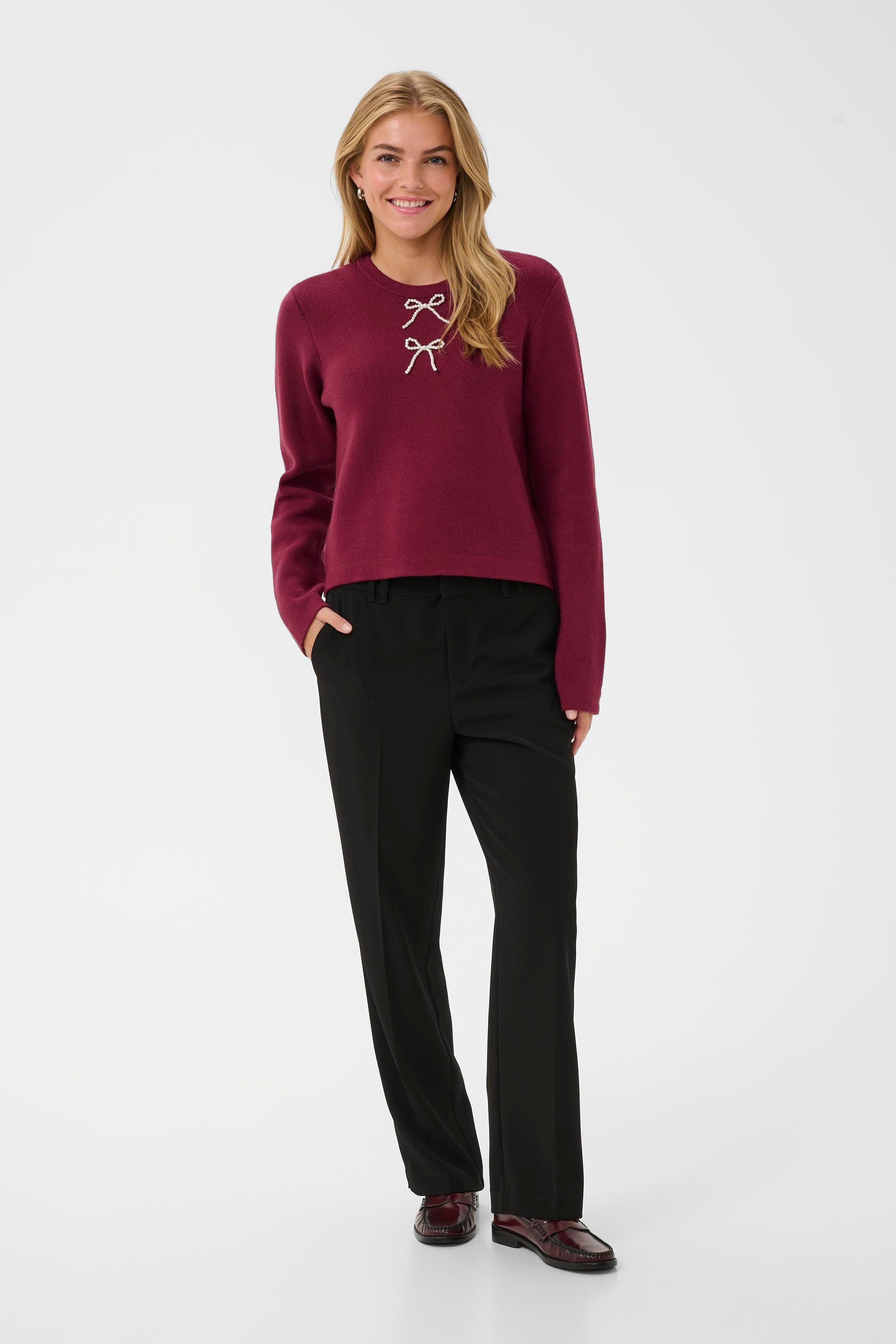 CUholiday Strik med sløjfer LOOKBOOK FRONT 50112544-191522