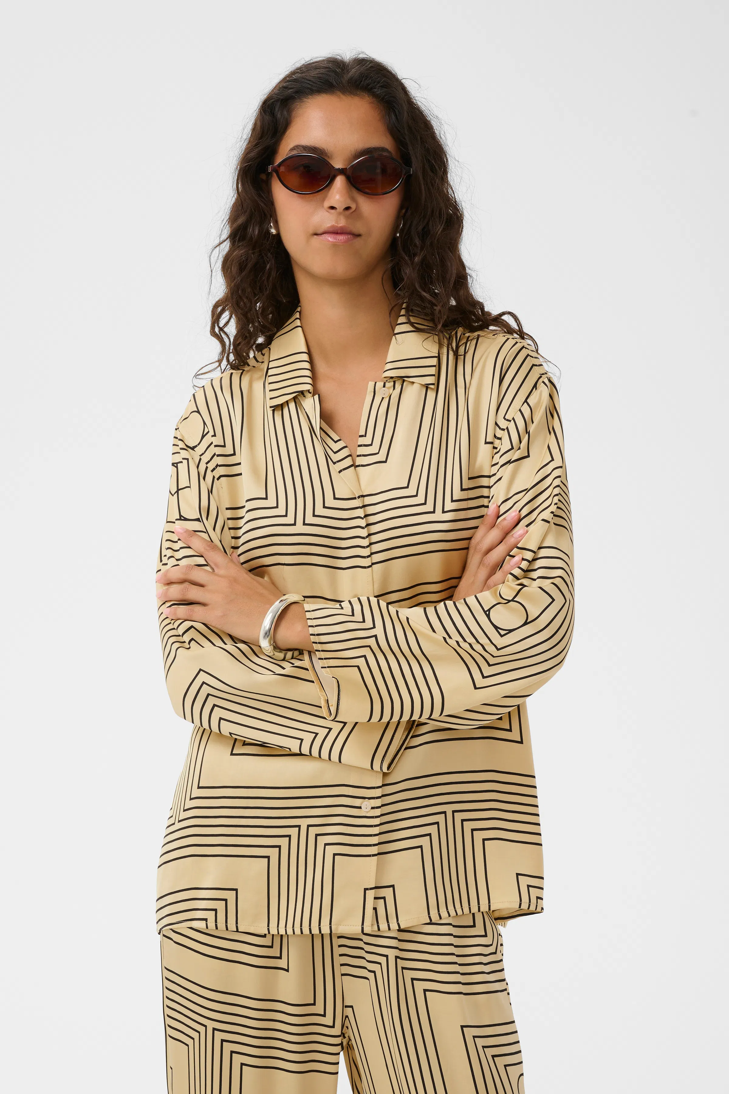 SLCharlee Shirt in spray green / brown polyester