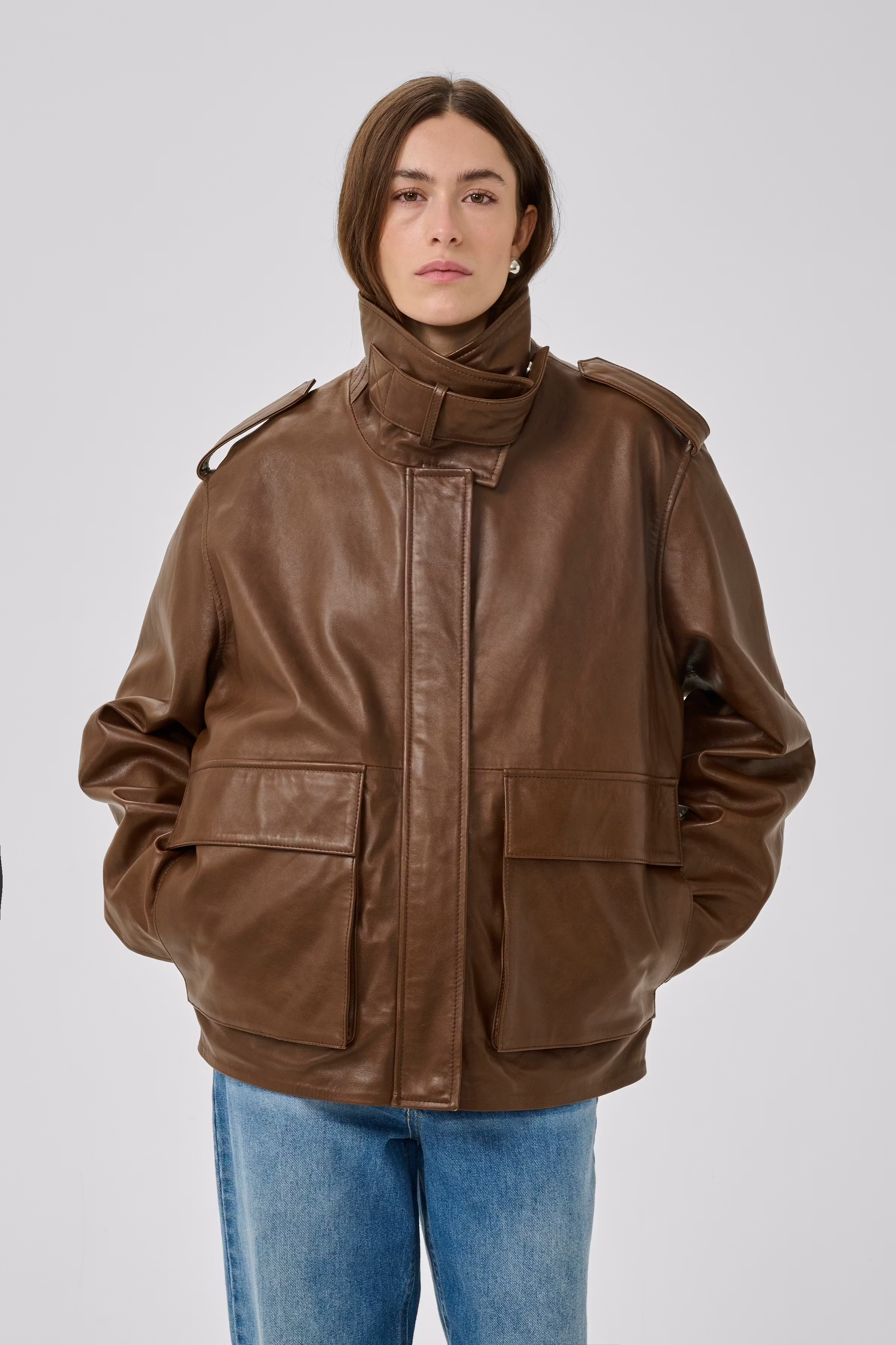 MWDina Leather jacket LOOKBOOK FRONT 10705530-109345