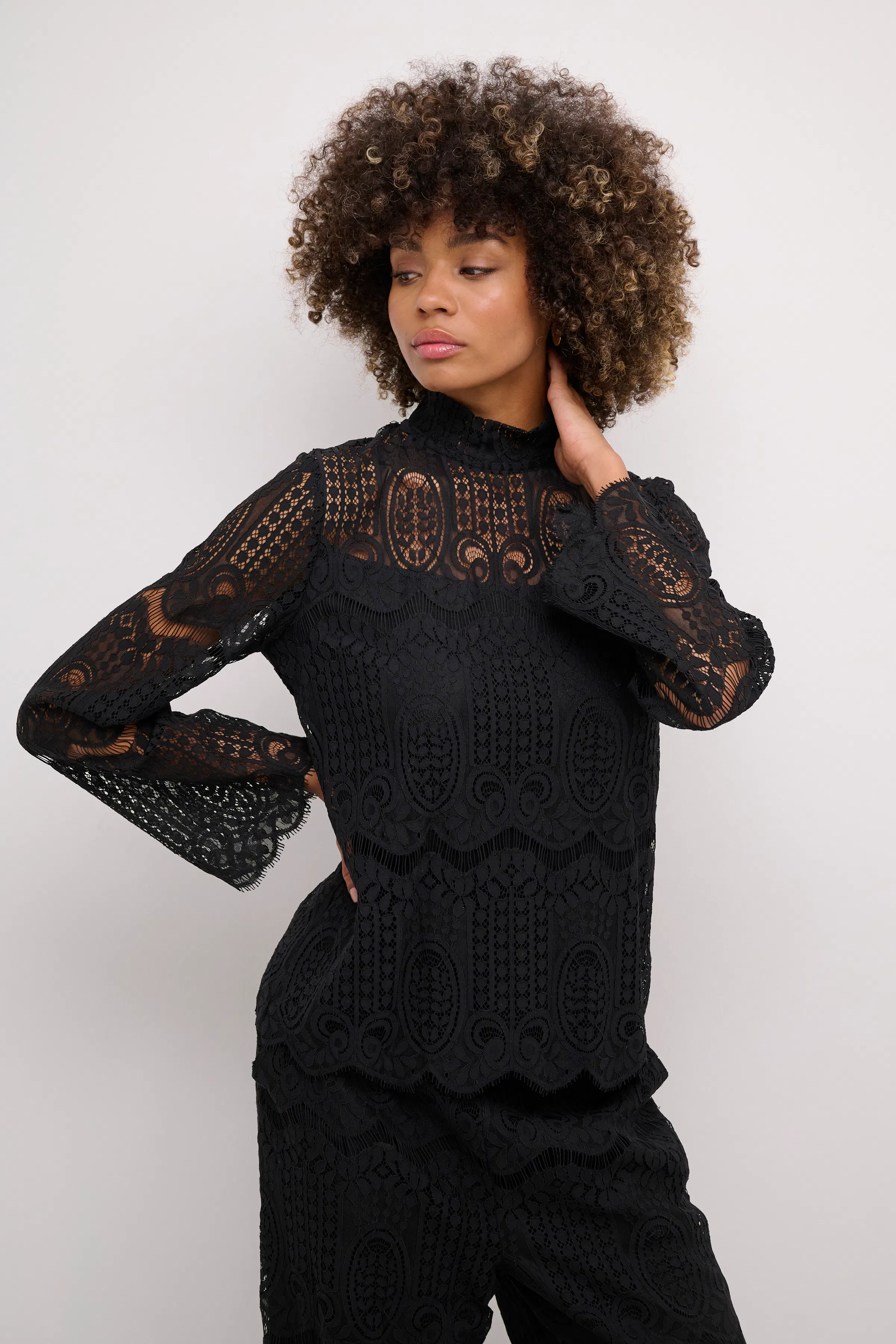 CUima Lace Blouse in black colour
