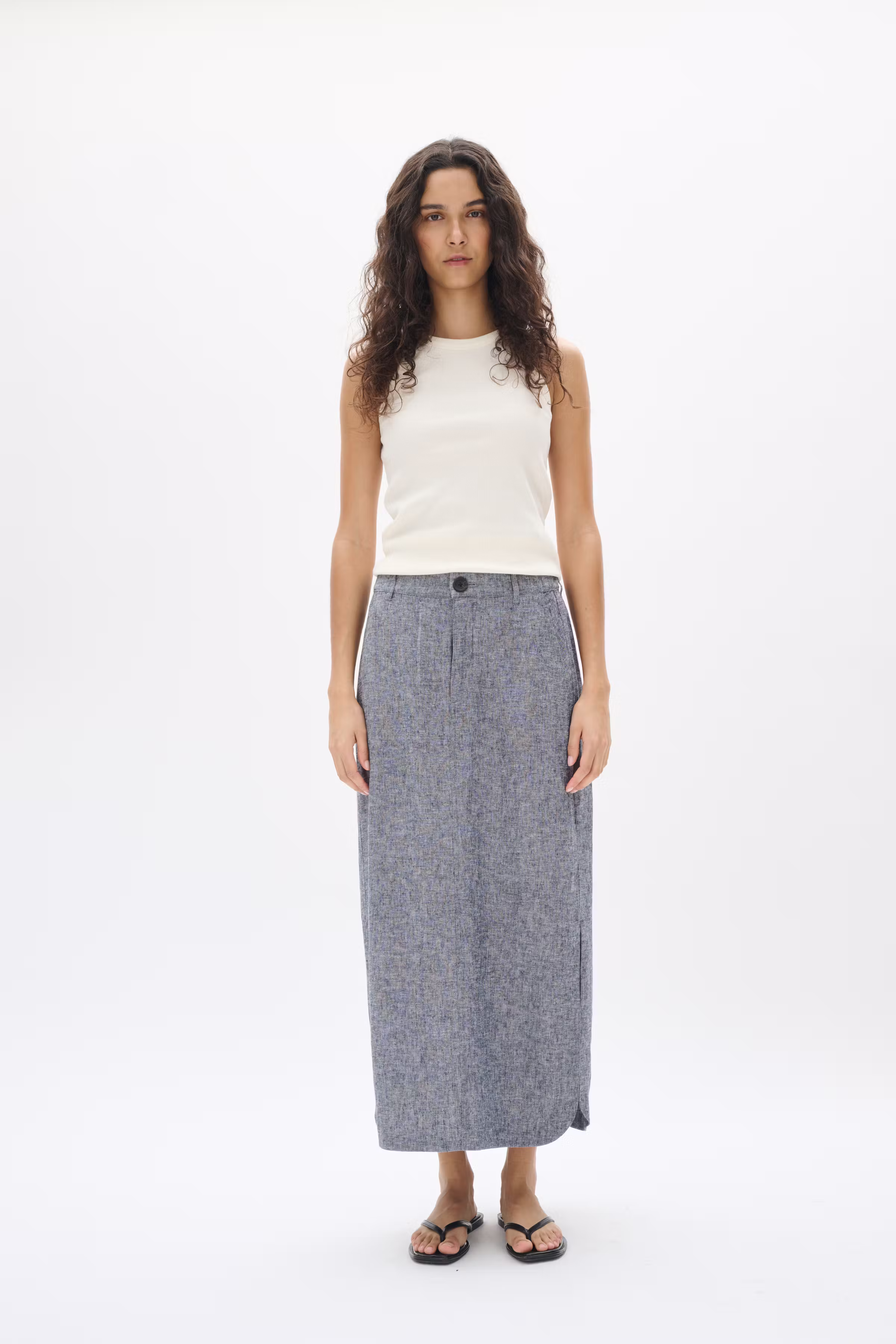 RimoneIW Linnen Rok LOOKBOOK FRONT 30110364-302004