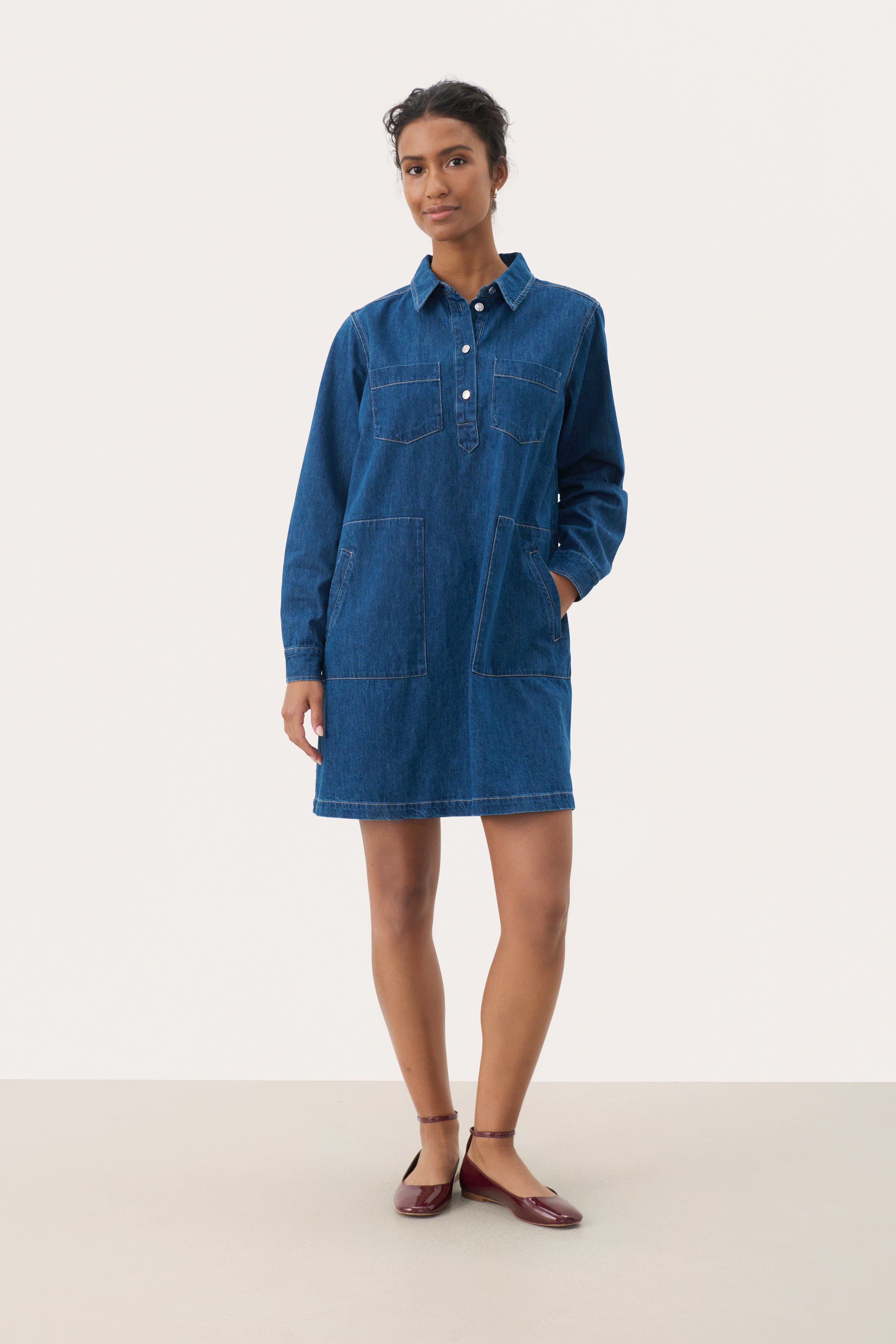 StinePW Denim dress LOOKBOOK FRONT 30308572-300145