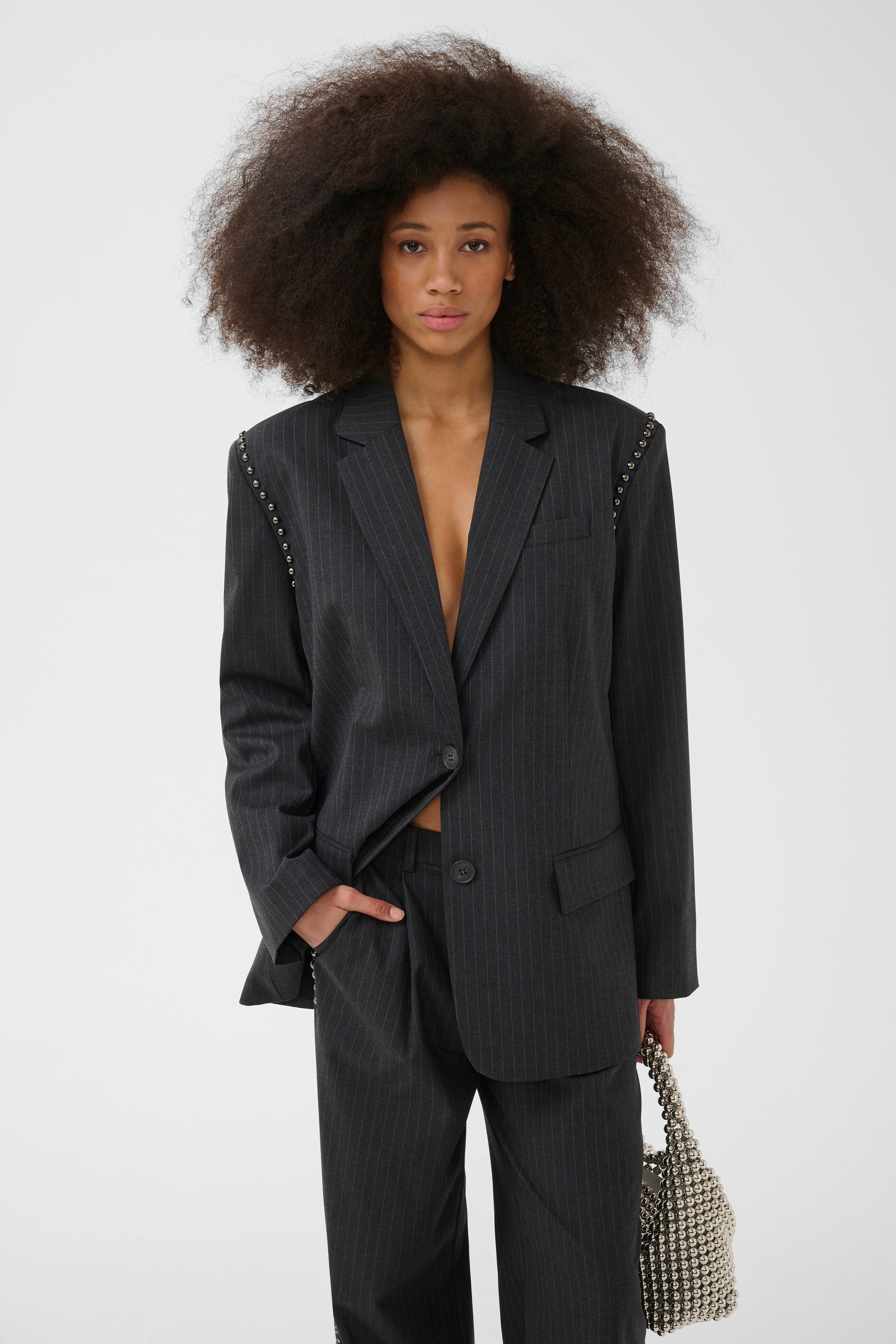 MirzaGZ Jumpsuit in gunmetal grey cotton