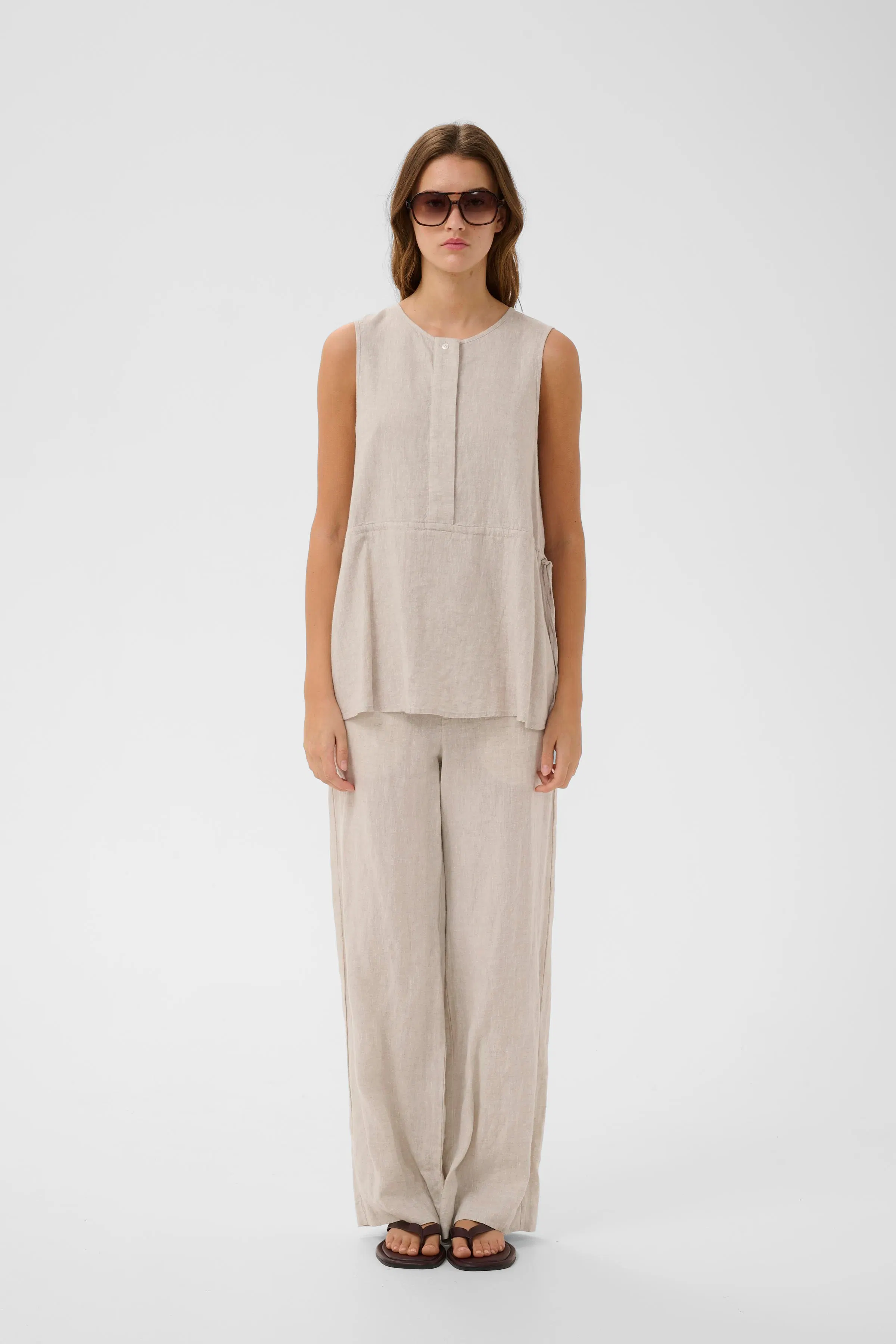 ROWANIW Hør Bluse LOOKBOOK FRONT 30112486-300597