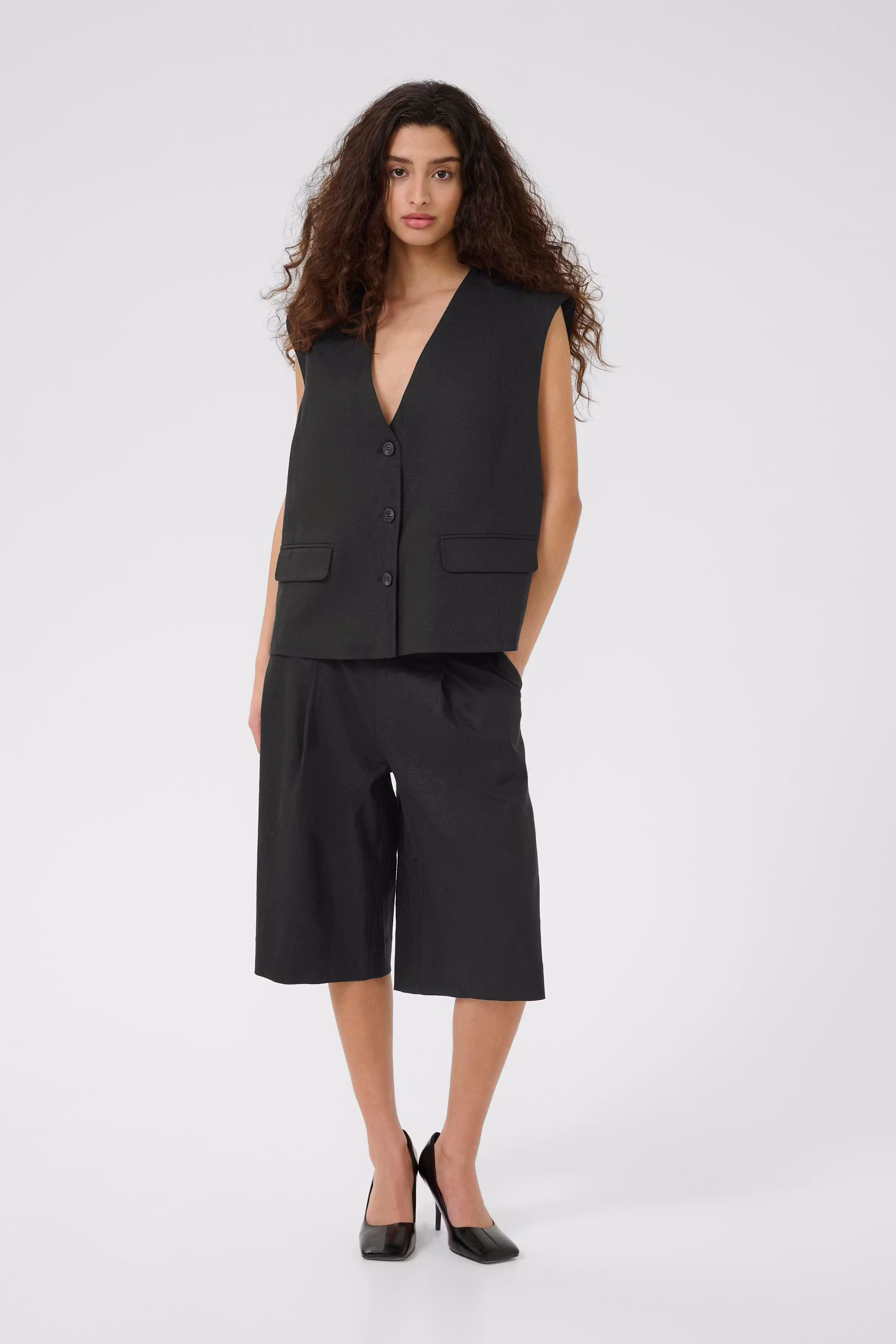 GZizza Leinen Weste LOOKBOOK FRONT 10910239-100017